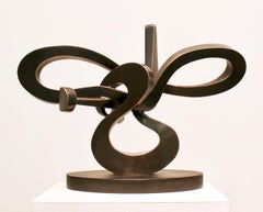 "Infinite" (maquette) Unique Bronze Abstract Sculpture, Tabletop Metal Sculpture