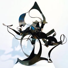 "Lion's Den" Abstract, Bronze Metal Tabletop Sculpture by Kevin Barrett