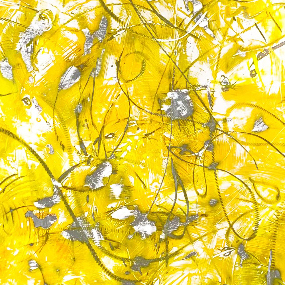 „Mellow“, abstraktes, Acrylgemälde auf Aluminiumplatte von Kevin Barrett im Angebot 1