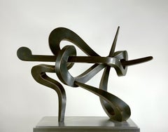 "Midnight Ride" by Kevin Barrett, Unique Bronze Metal Abstract Sculpture