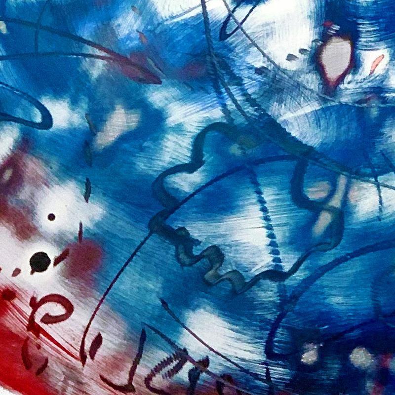 «Patriot », peinture abstraite à l'acrylique sur panneau d'aluminium de Kevin Barrett en vente 3