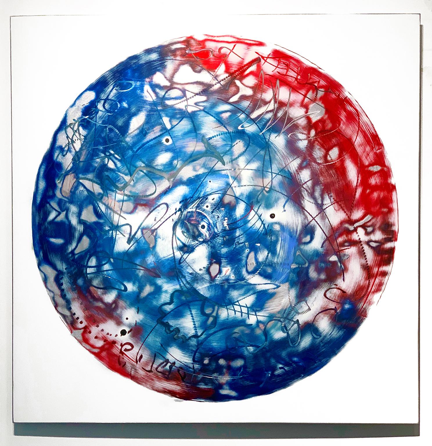 "Patriot", Abstract, Acrylic Painting on Aluminum Panel by Kevin Barrett