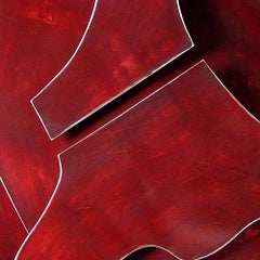 "Pump", Red, Abstract Aluminum Metal Wall Relief Sculpture by Kevin Barrett