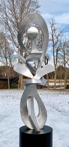 "Silver Dream" Unique, Organic, Abstract Metal Sculpture in Stainless Steel