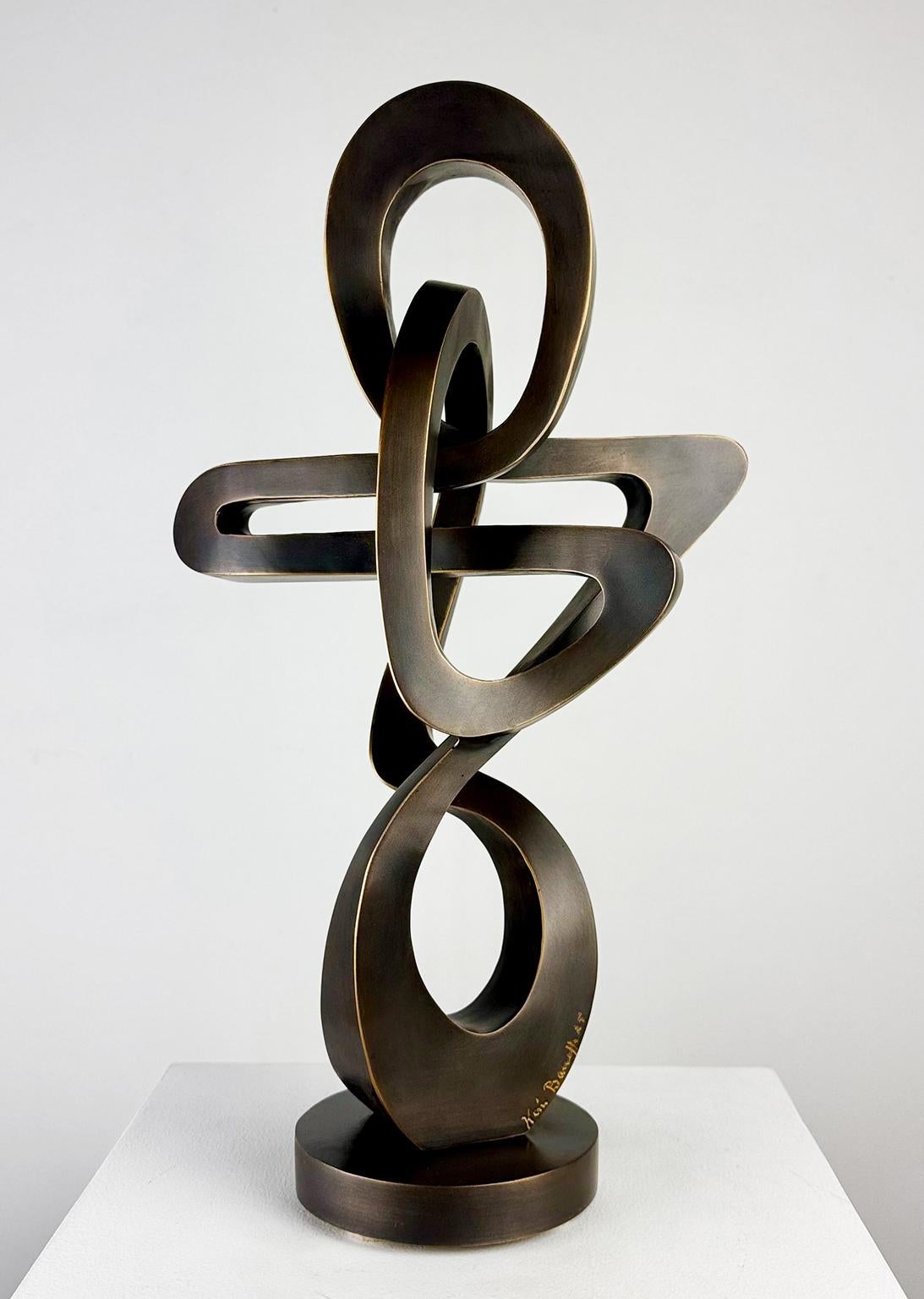 Kevin Barrett Abstract Sculpture - "Slinky" (maquette), Abstract, Bronze Metal Sculpture, Tabletop Size