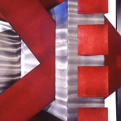"Struct II", Abstract Aluminum Metal Wall Relief Sculpture by Kevin Barrett