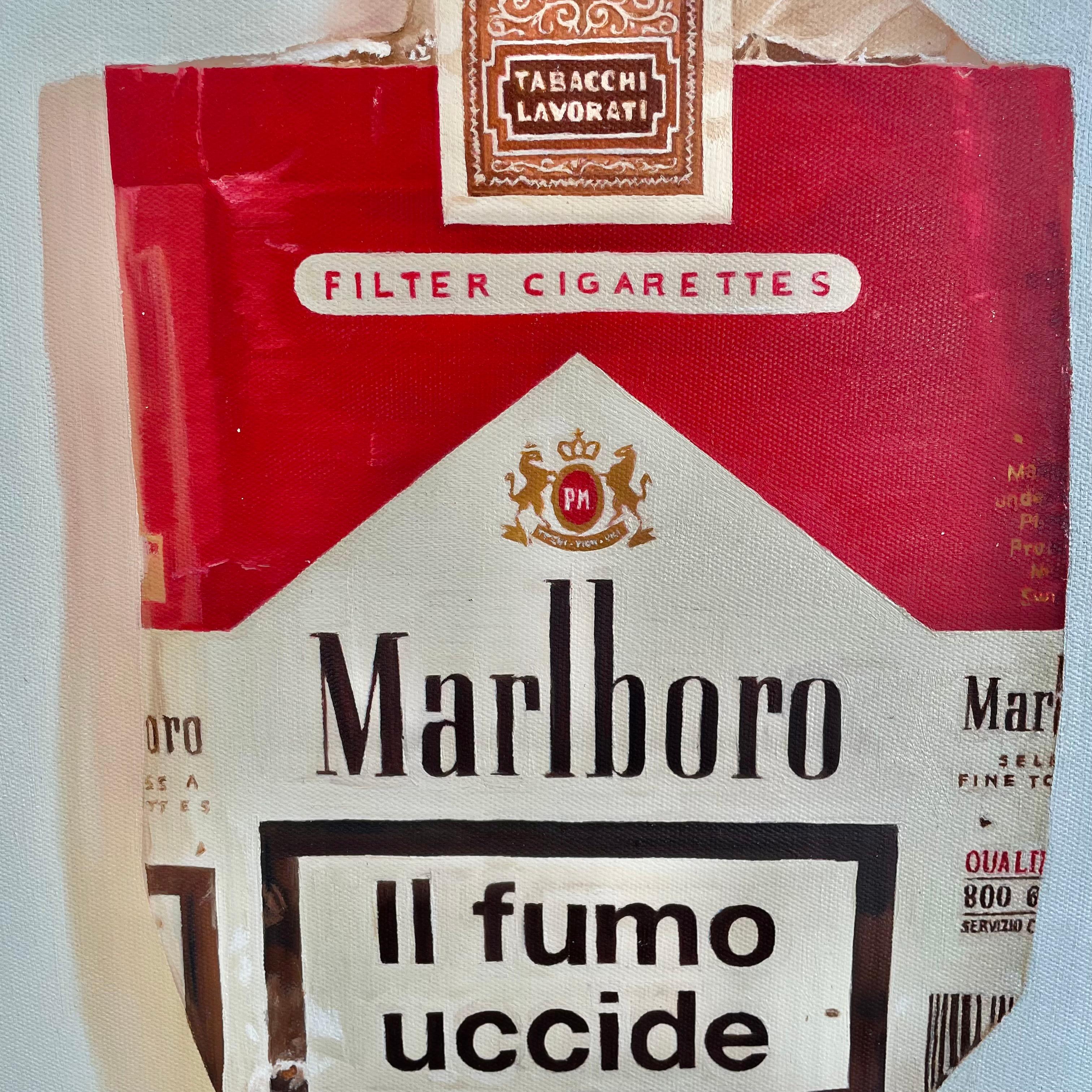 Canvas Kevin Berlin Original 'Marlboro Cigarettes' Painting, USA 2010