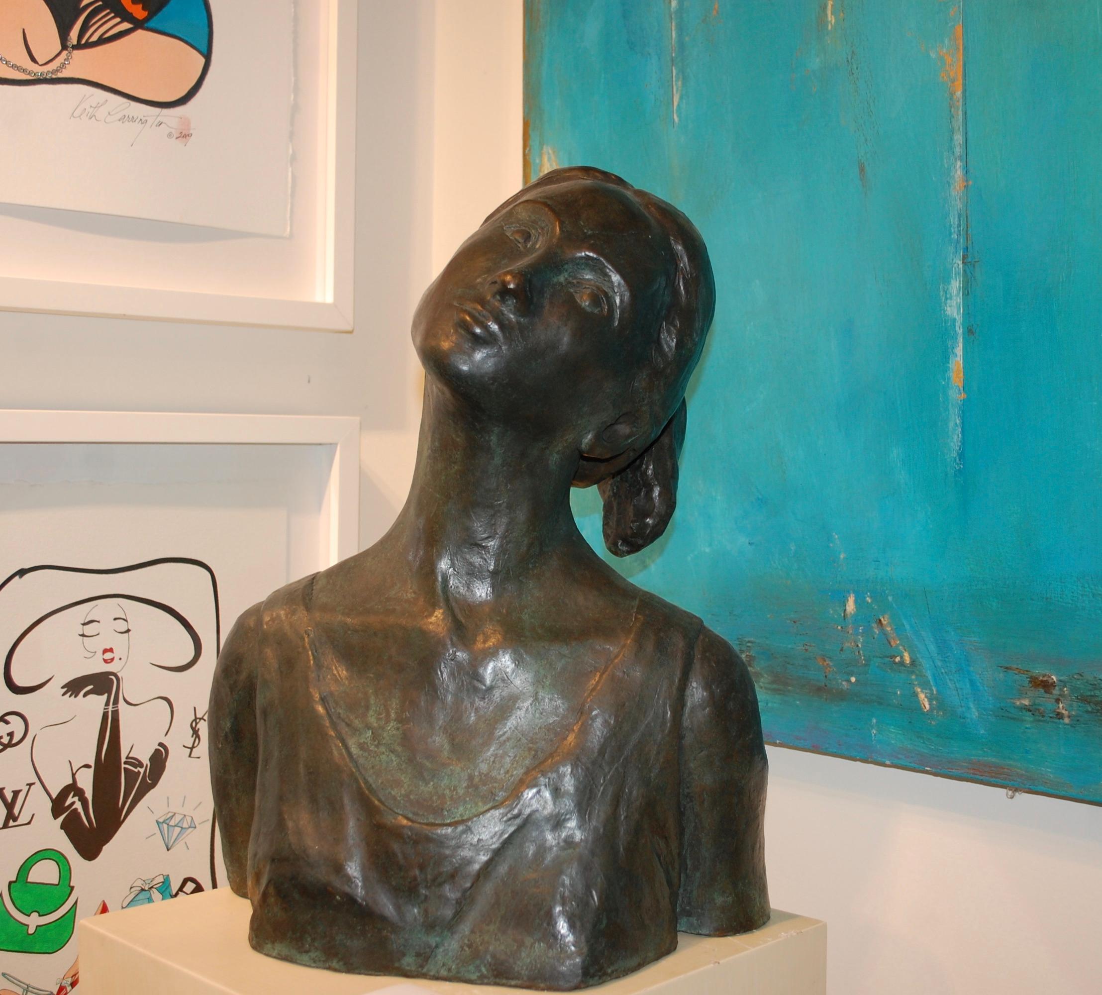Bronze Bust Of A Young Woman  - Sculpture by Kevin Berlin
