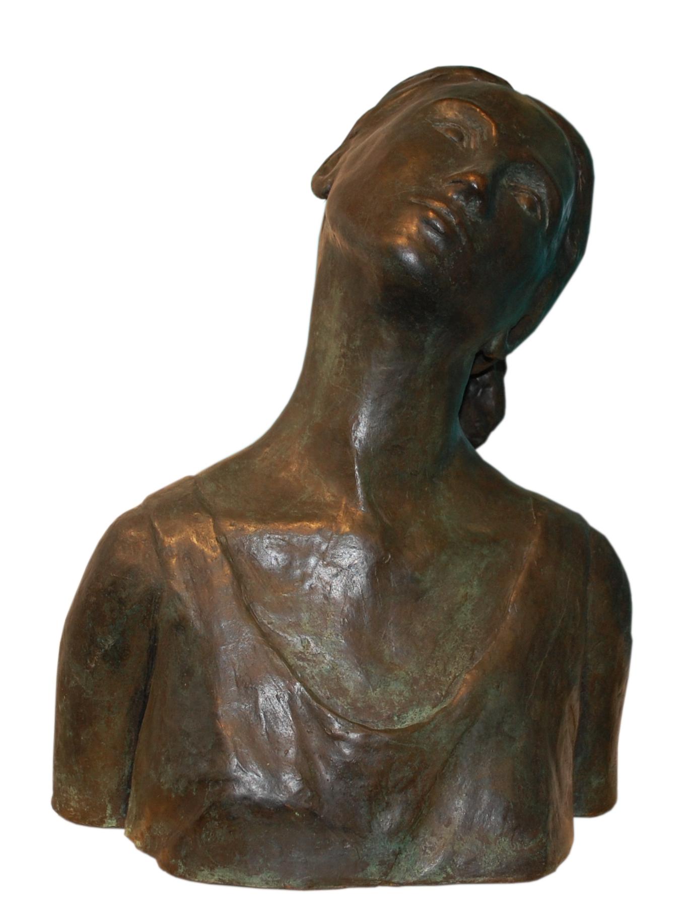 Bust Of A Young Woman Bronze Sculpture