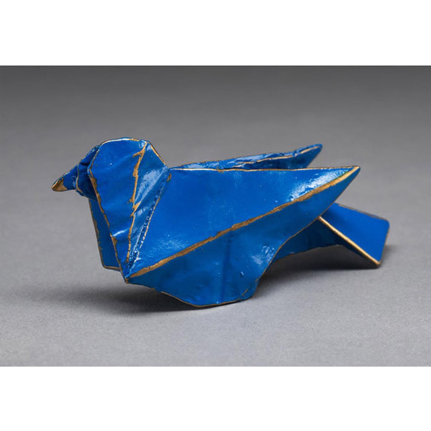 Kevin Box Figurative Sculpture - Bird in the Hand - Robert J. Lang