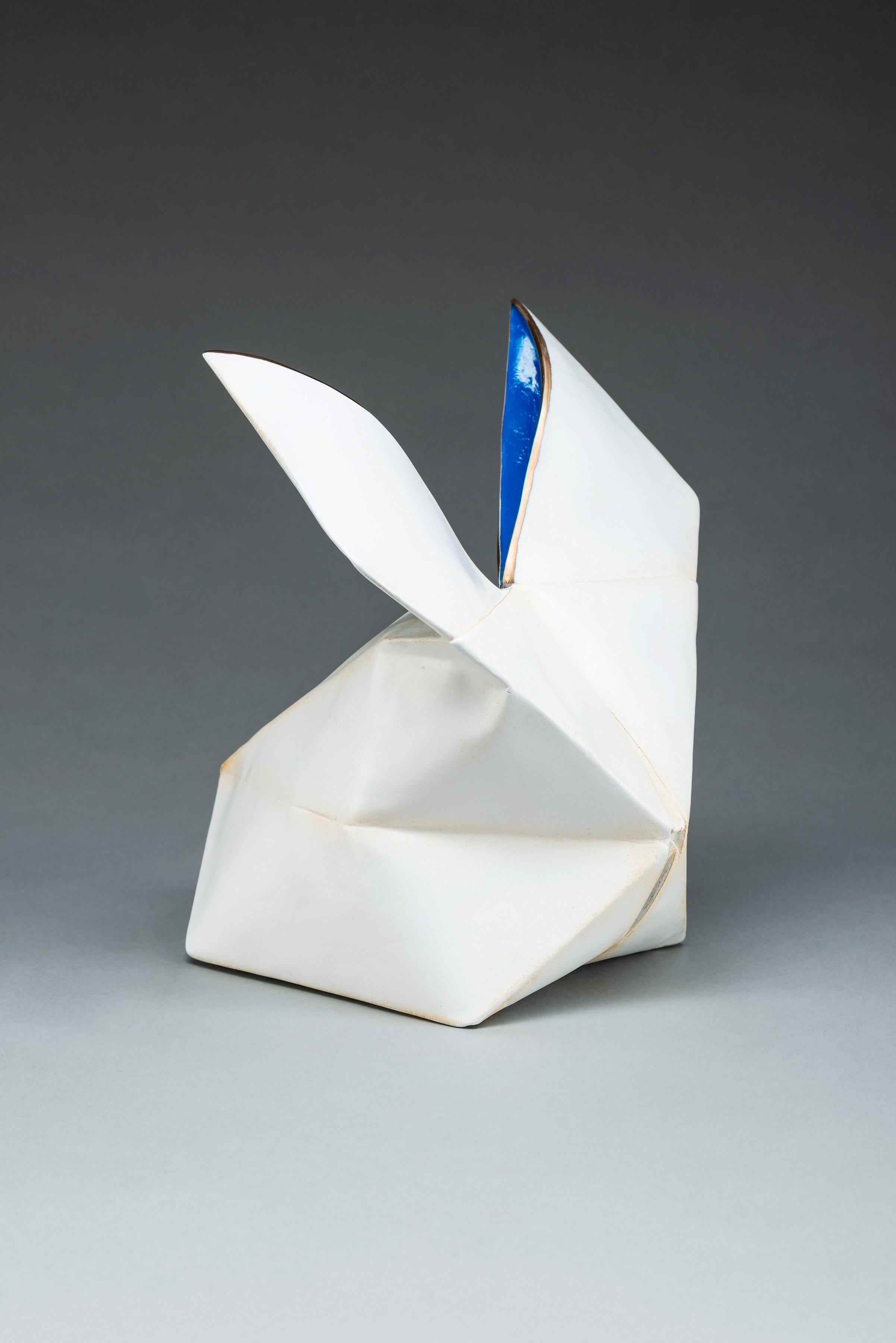 Kevin Box Figurative Sculpture - Blue Bunny 8/50