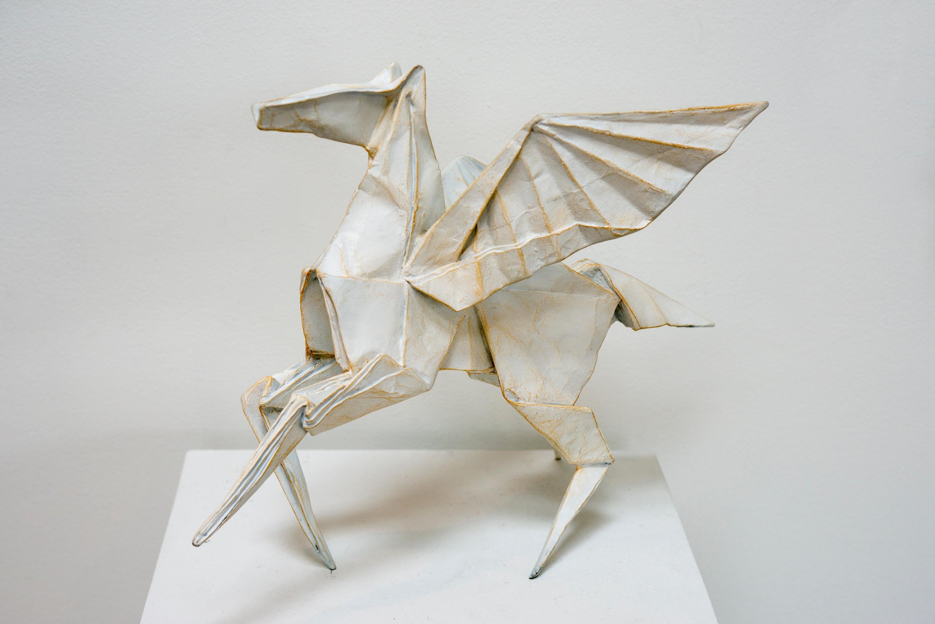 Kevin Box Figurative Sculpture - Hero's Horse - Maquette 39/50 - Robert J. Lang