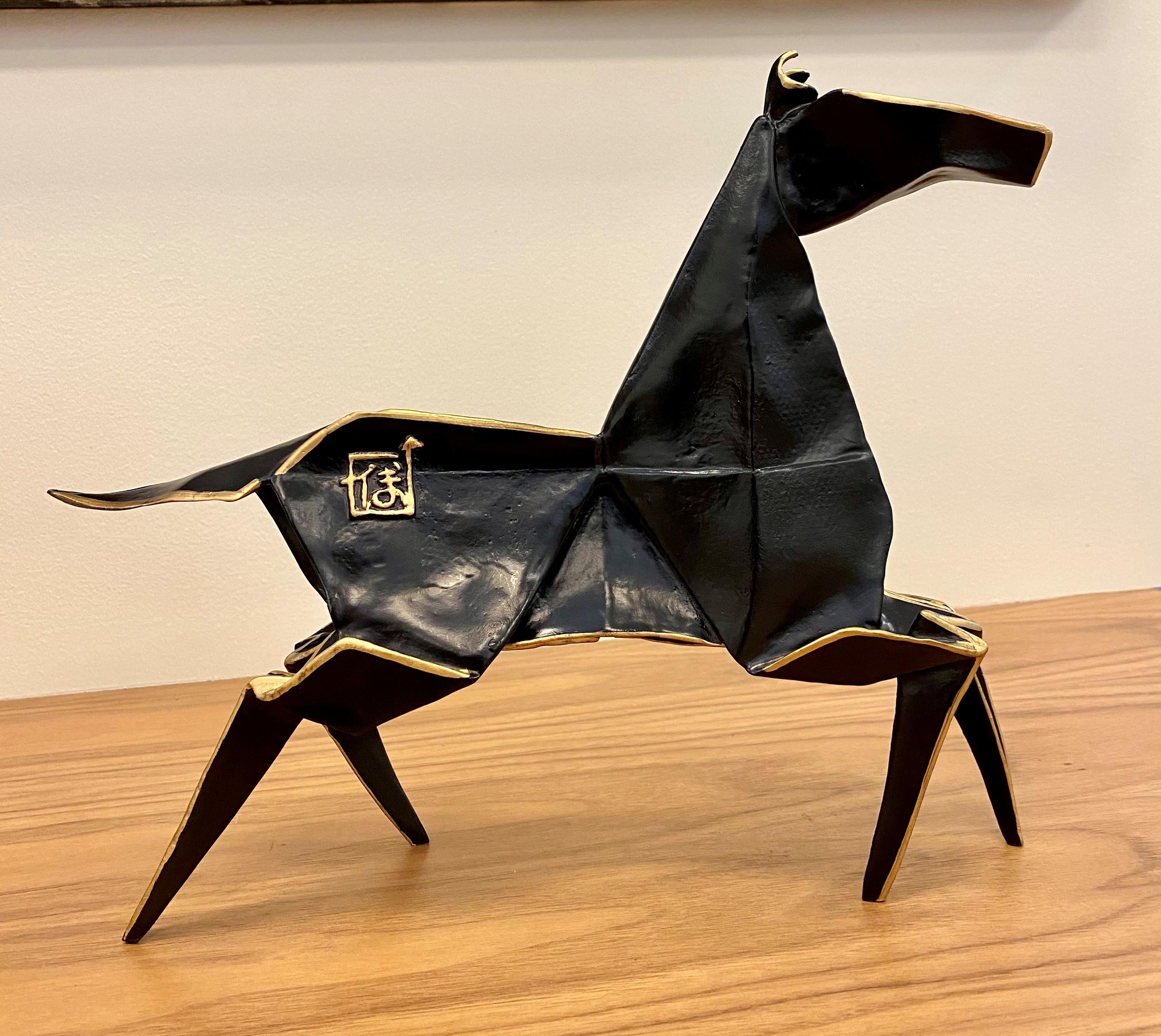 Kevin Box Figurative Sculpture - Pony - Desktop Black 17/30 - Te Jui Fu