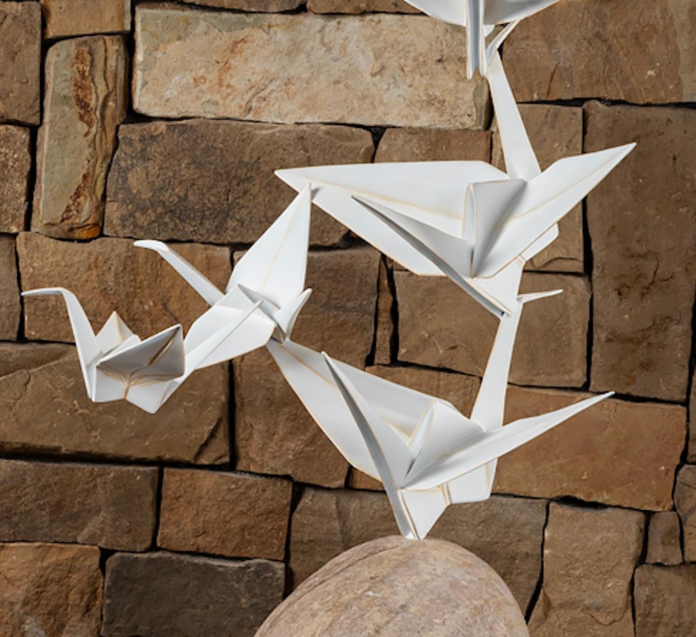 Rising Cranes- garden size #38 - Contemporary Sculpture by Kevin Box