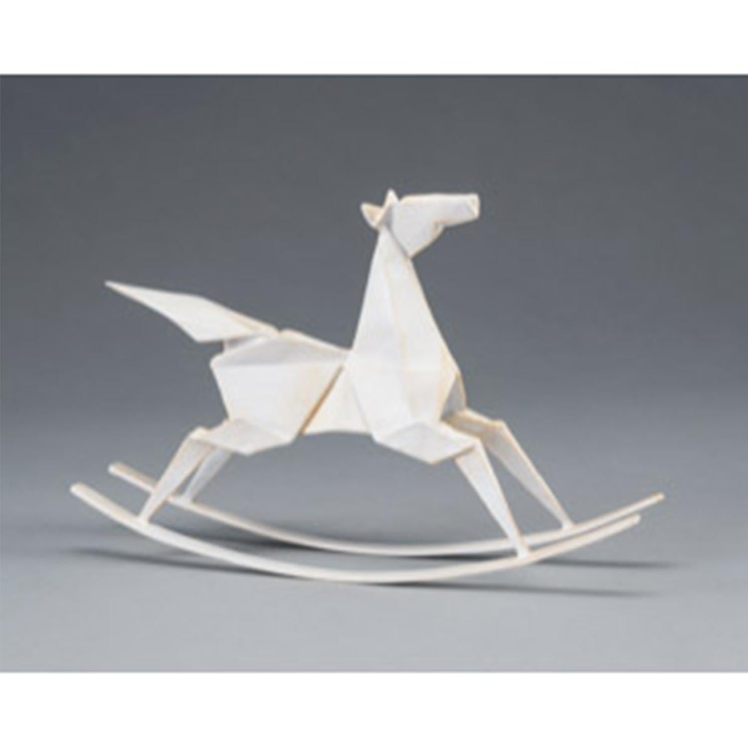 Kevin Box Figurative Sculpture - Rockin Pony - White 15/50 - Te Jui Fu