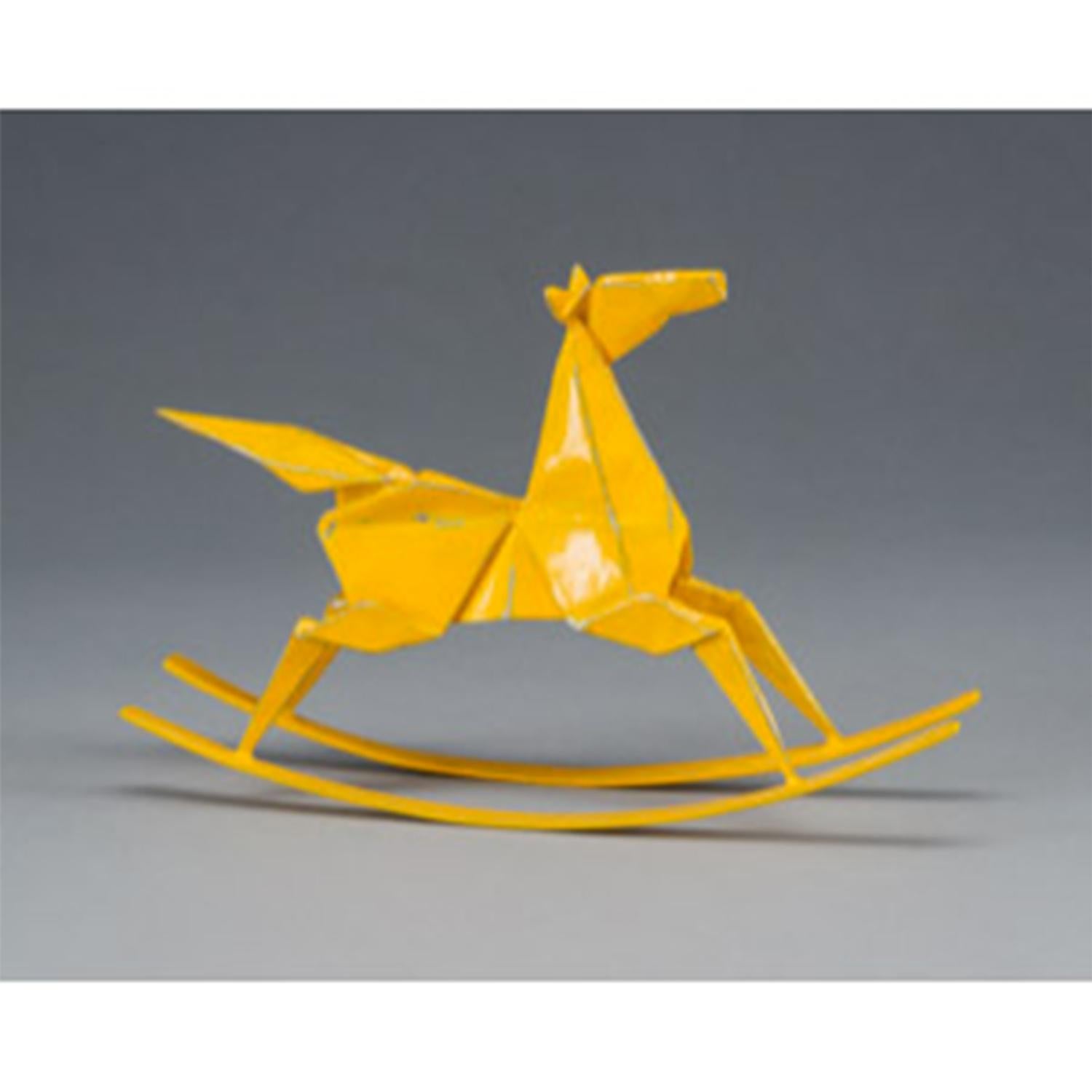 Kevin Box Figurative Sculpture - Rockin Pony - Yellow 15/50 - Te Jui Fu