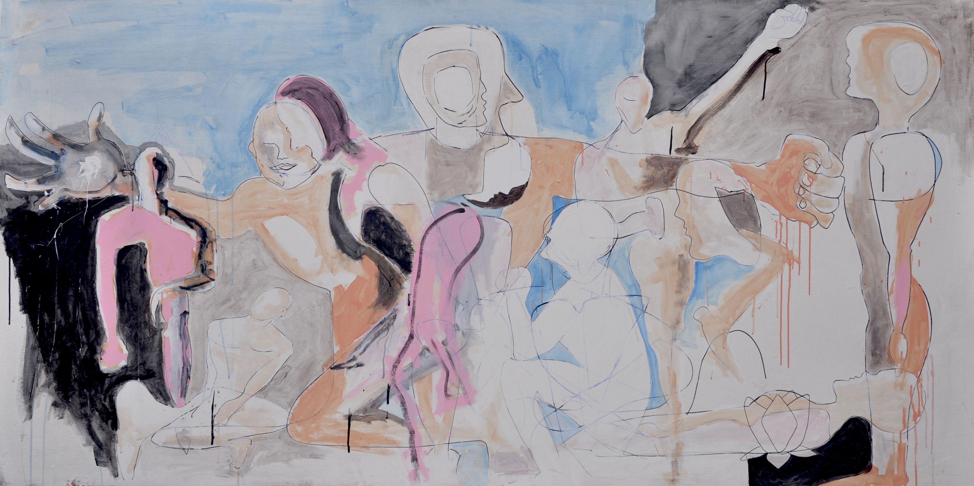 Despertar del Guerrero, Pintura, Acrílico sobre panel de madera - Painting de Kevin Brewerton