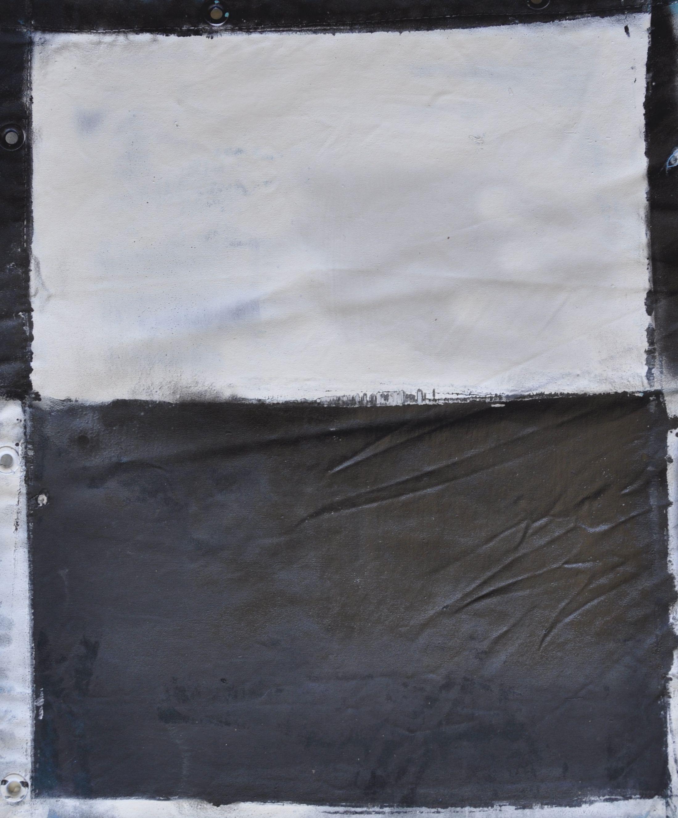 Kevin Brewerton Abstract Painting - Black and White, Painting, Oil on Canvas