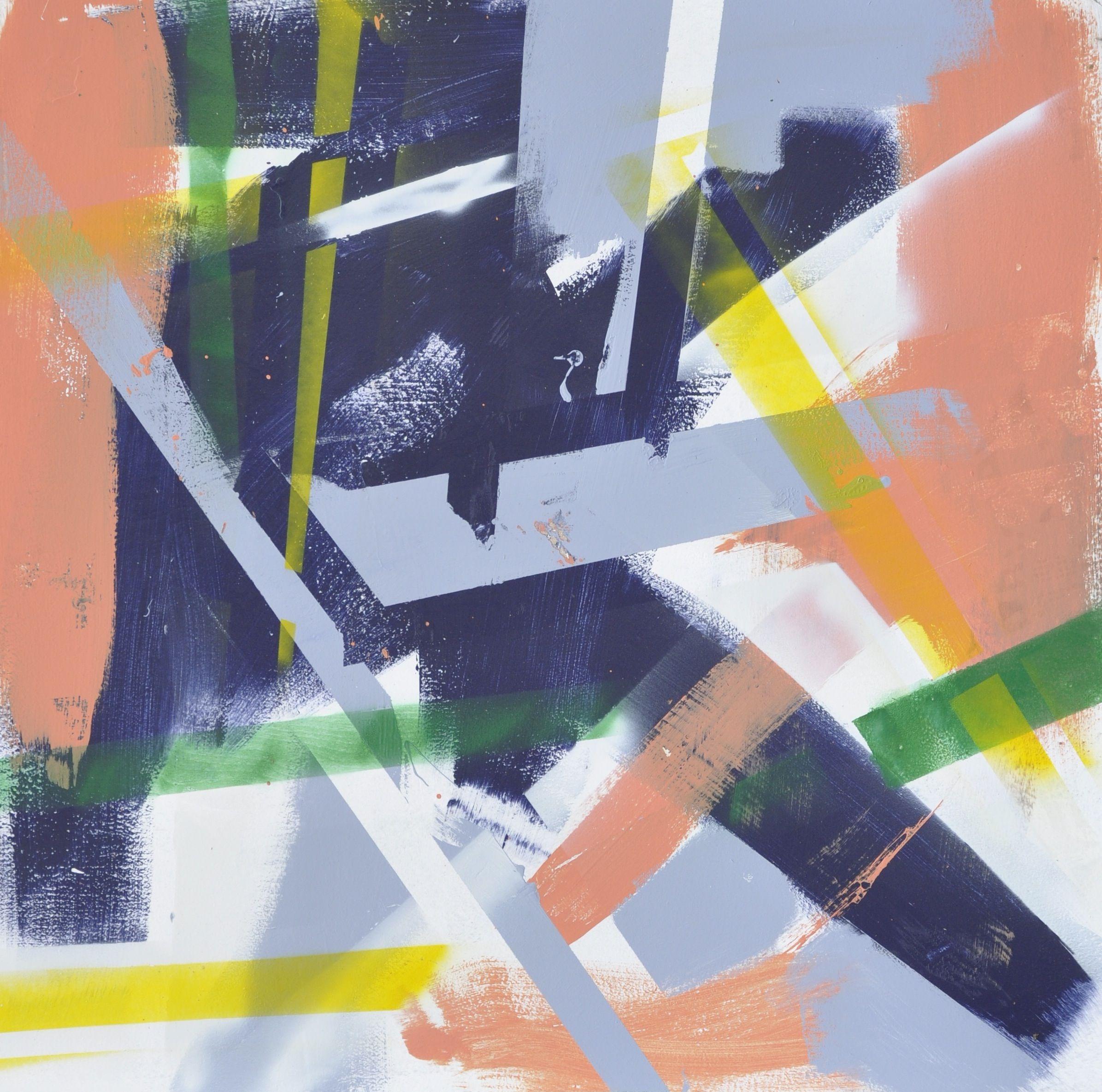 Kevin Brewerton Abstract Painting – Breaking-within-Abstract Nr. 2, Gemälde, Acryl auf Holzplatte