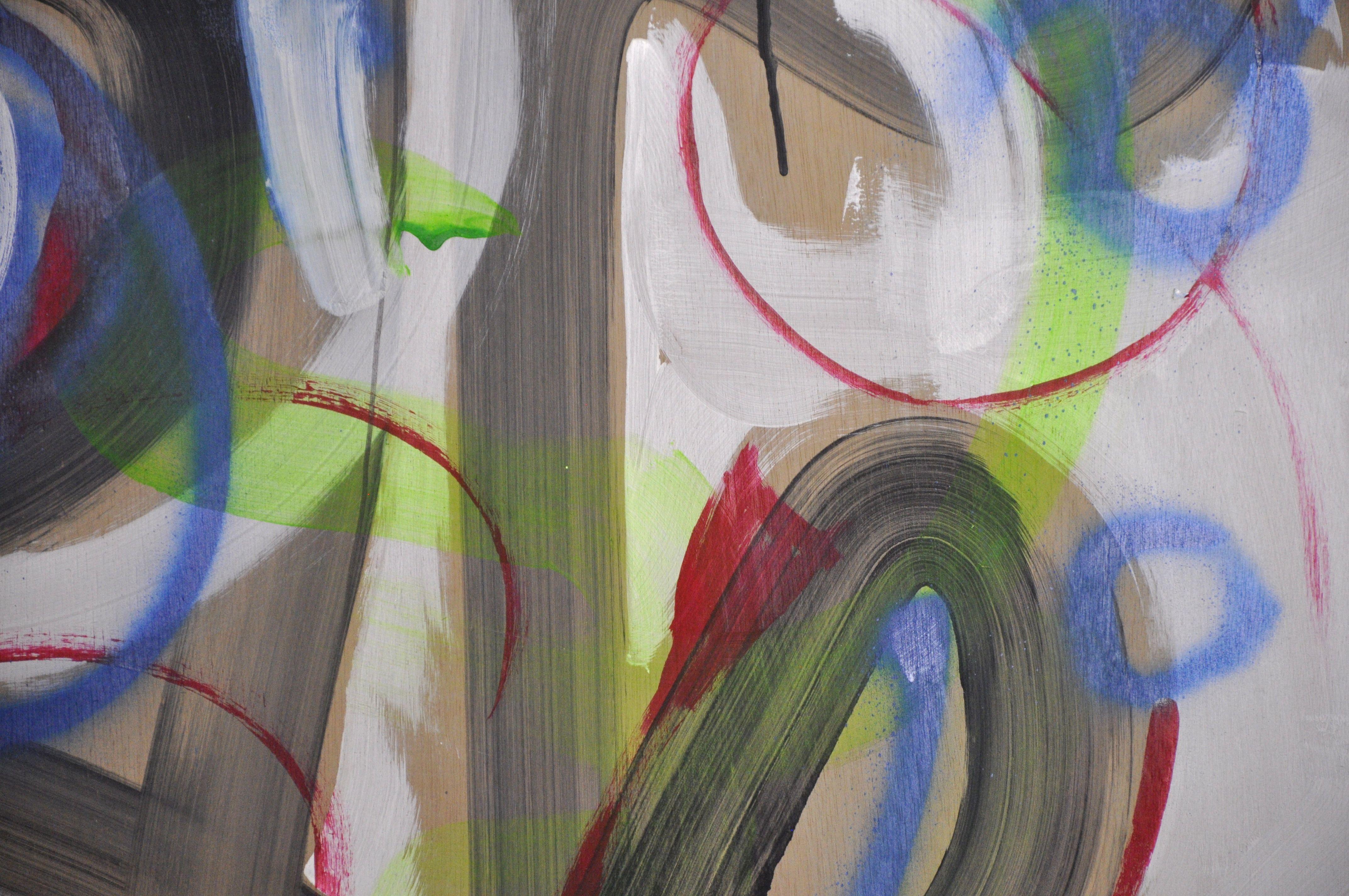 freestyle movement of line and color, creating  expression and insight. The Butterfly is symbolic to freedom and with a spiritual quality that permeates the work.  :: Painting :: Abstract :: This piece comes with an official certificate of
