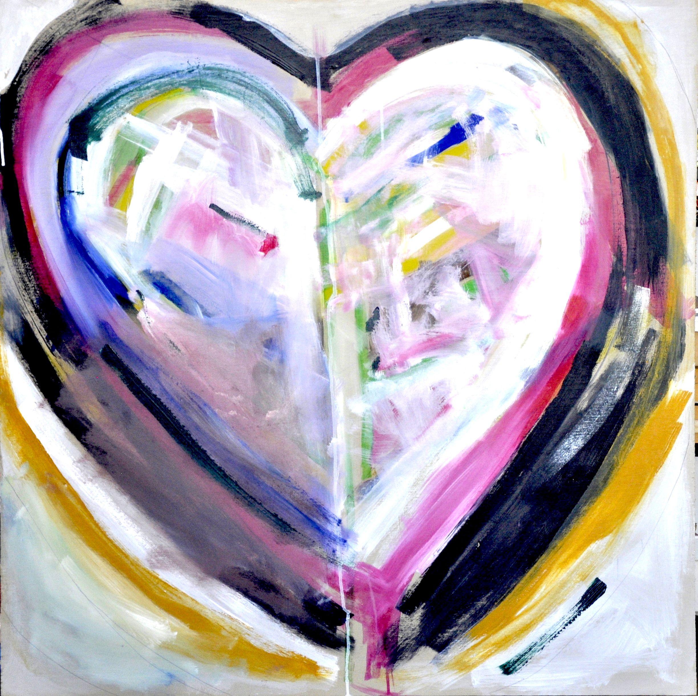 Kevin Brewerton Abstract Painting - Heart Opener, Painting, Acrylic on Wood Panel
