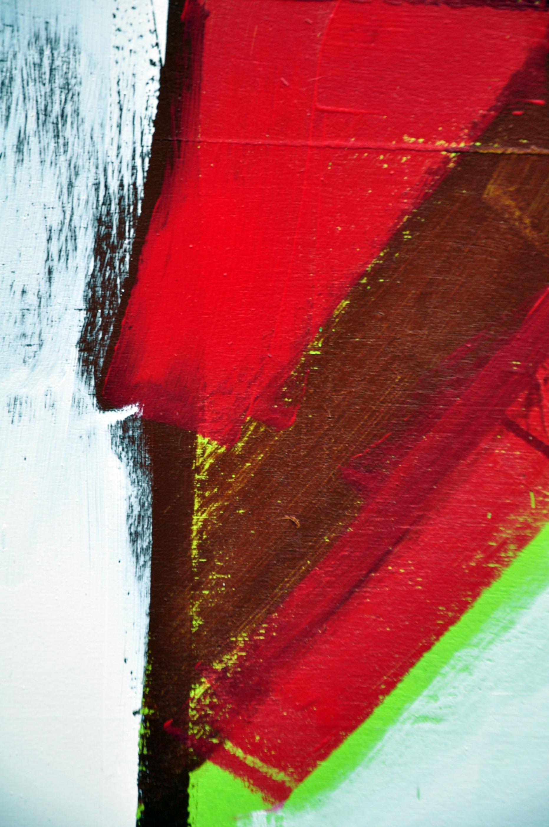 Aquí estoy, Pintura, Acrílico sobre panel de madera - Abstract Painting Gris de Kevin Brewerton