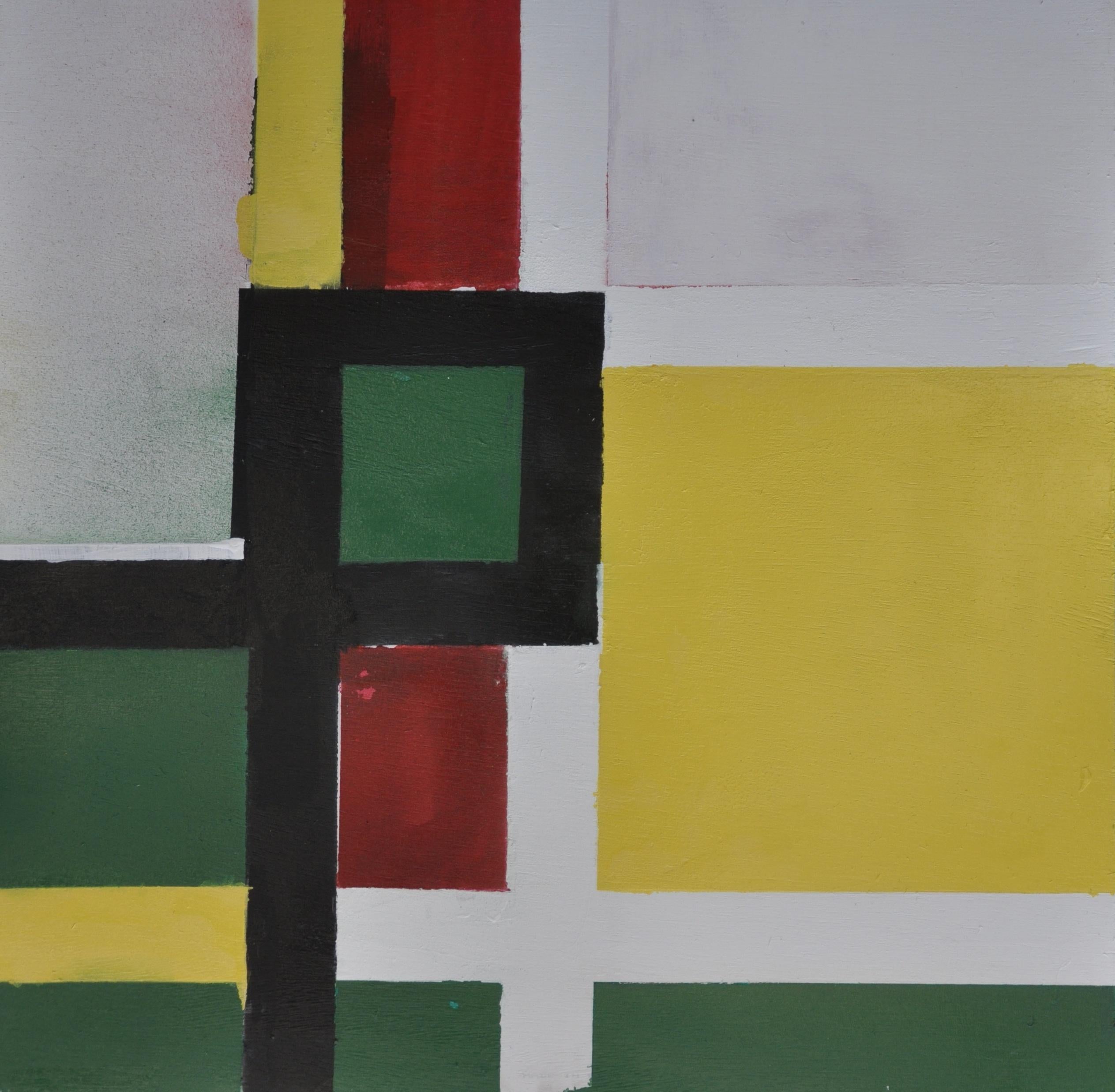 Kevin Brewerton Abstract Painting - Imperfect square, Painting, Oil on Wood Panel