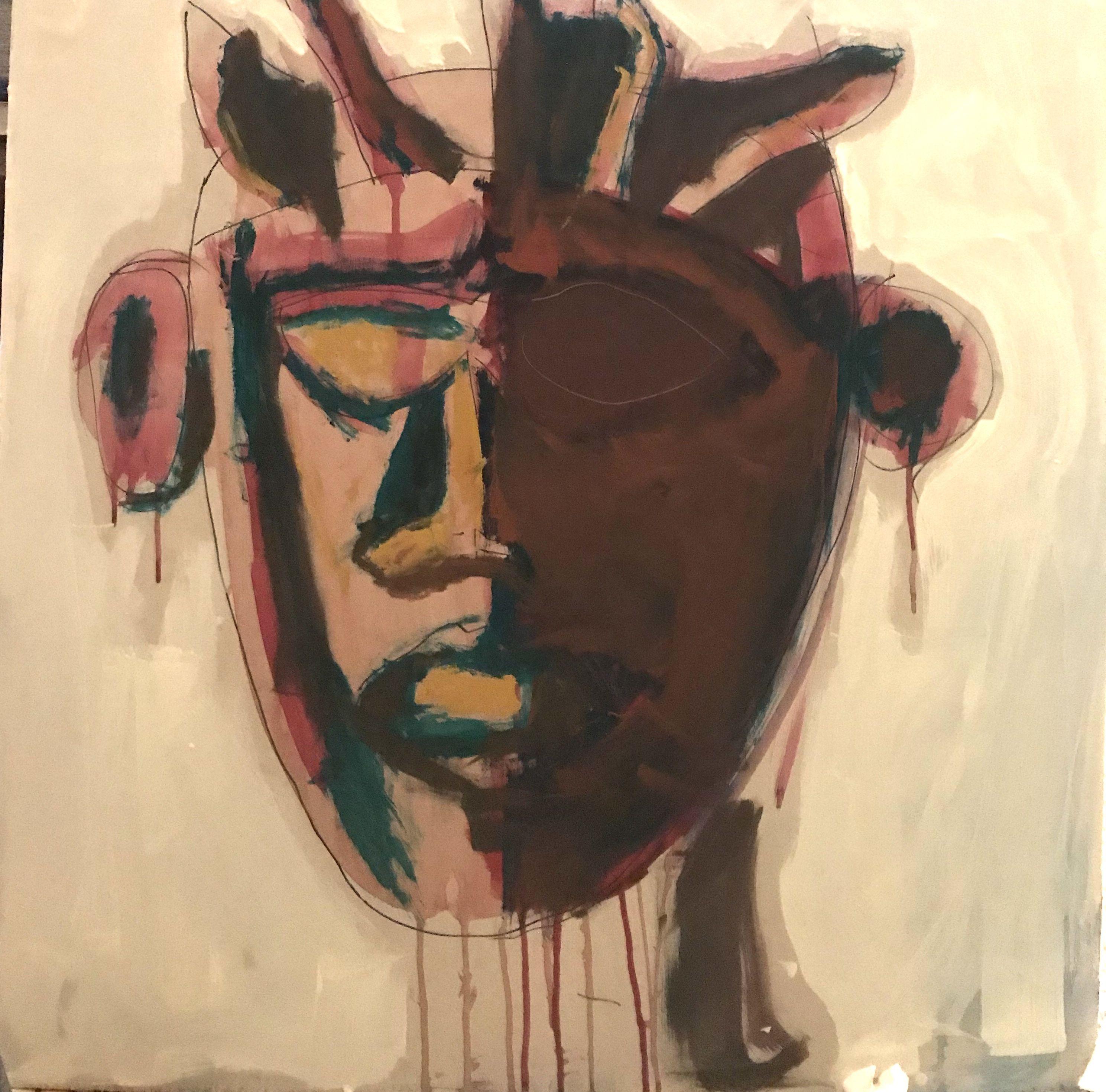 König, Gemälde, Acryl auf Holzplatte