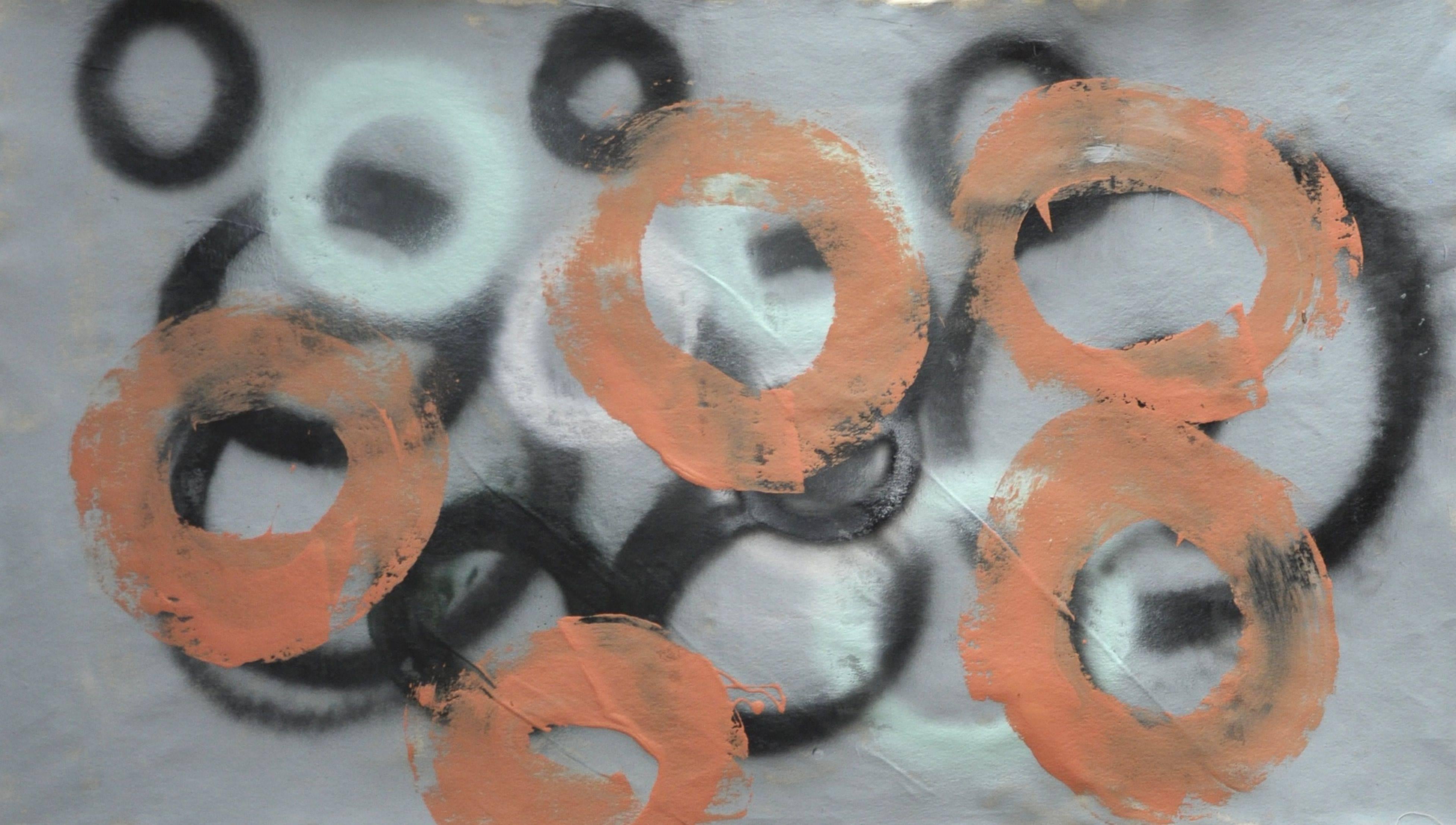Abstract Painting di Kevin Brewerton - Tondo per tondo, Pittura a olio su tela