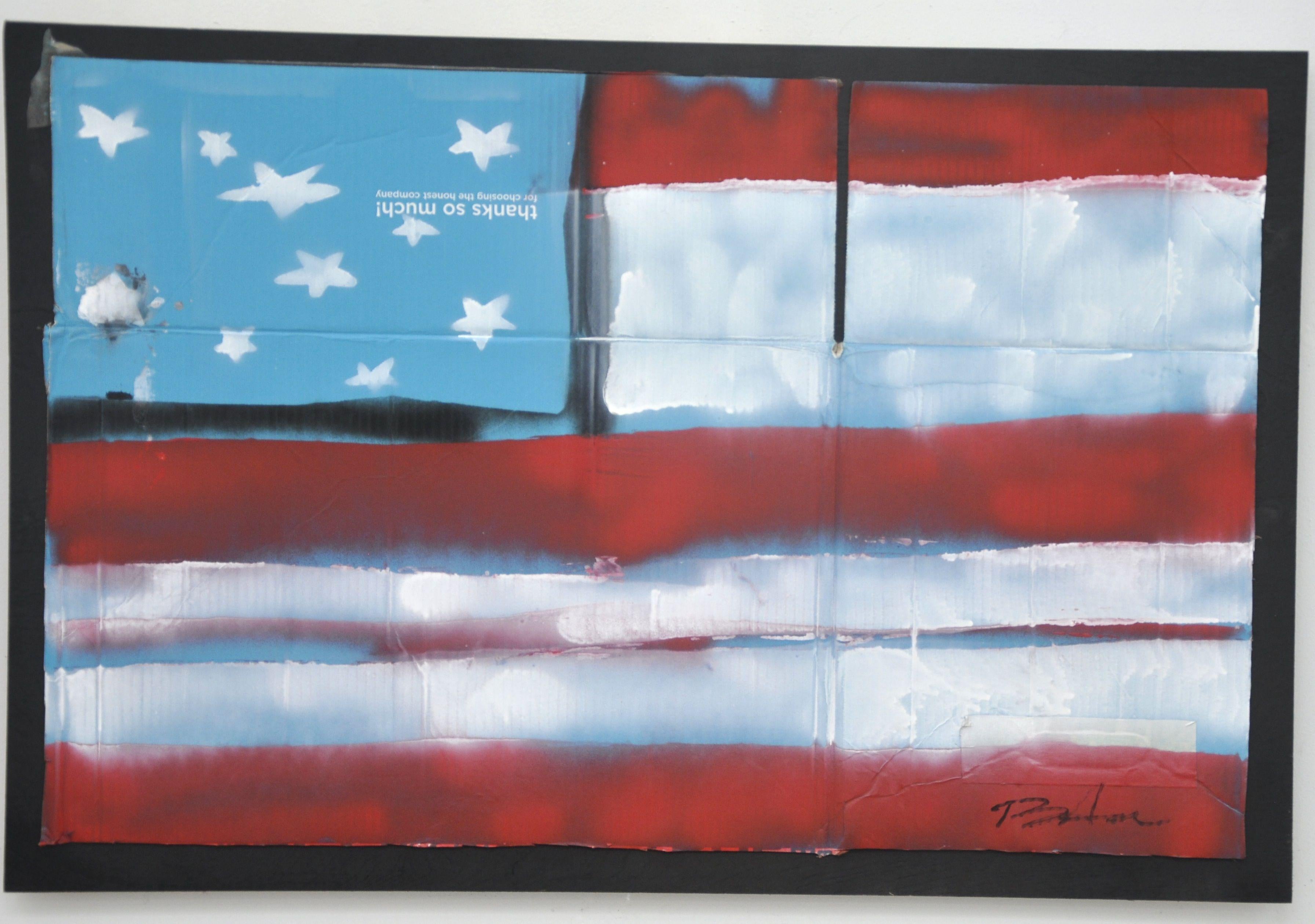 Kevin Brewerton Abstract Painting – Vielen Dank You America, Gemälde, Öl auf Anderem