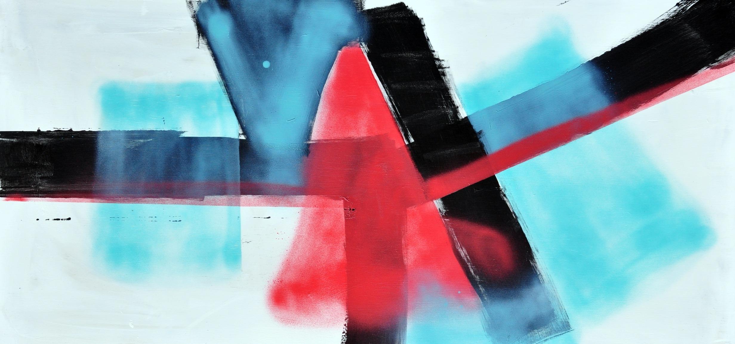 Abstract Painting di Kevin Brewerton - La connessione, Pittura, Acrilico su pannello di Wood