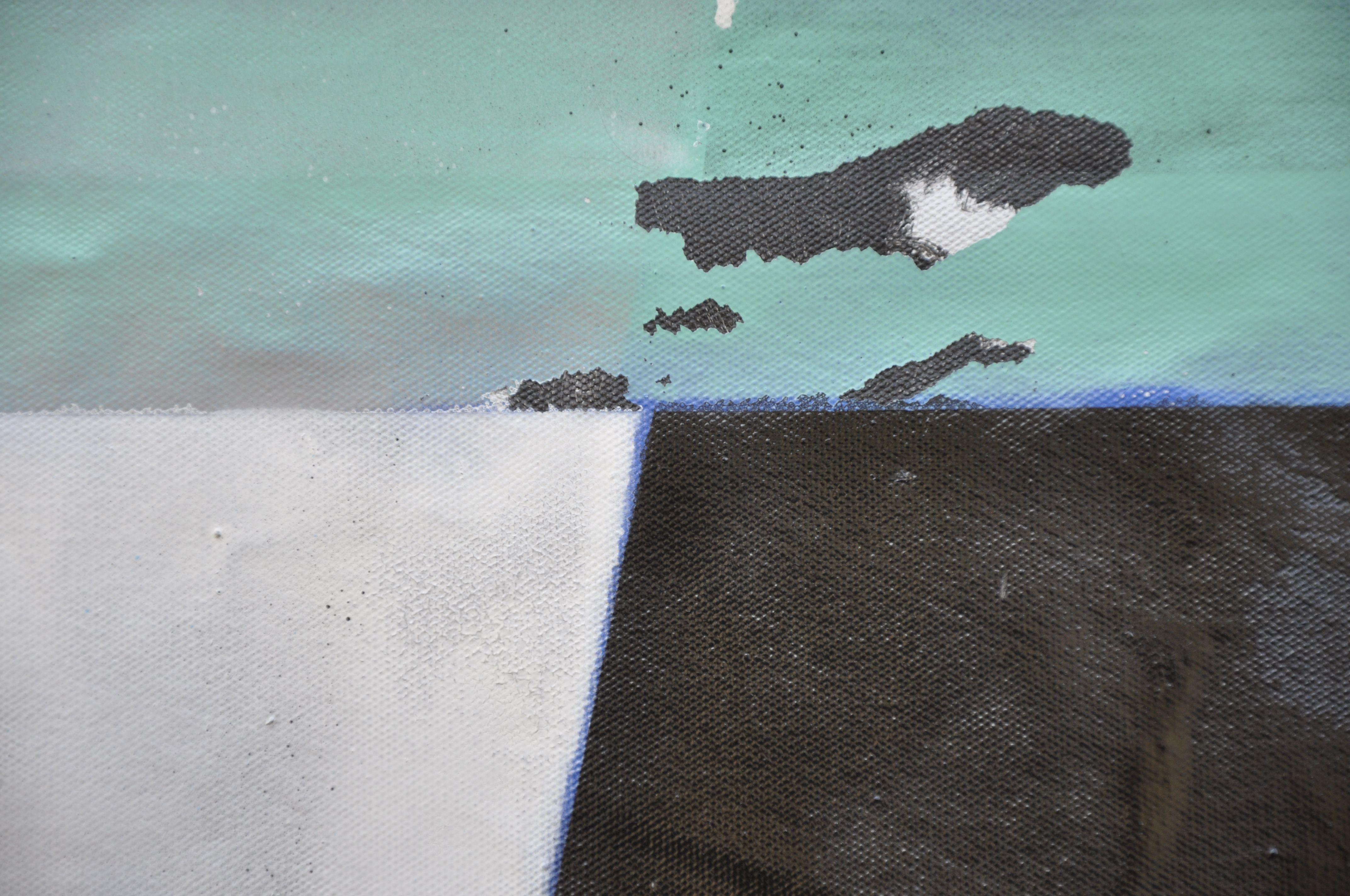 Le Cuillère, Peinture, Huile sur Toile - Abstrait Painting par Kevin Brewerton