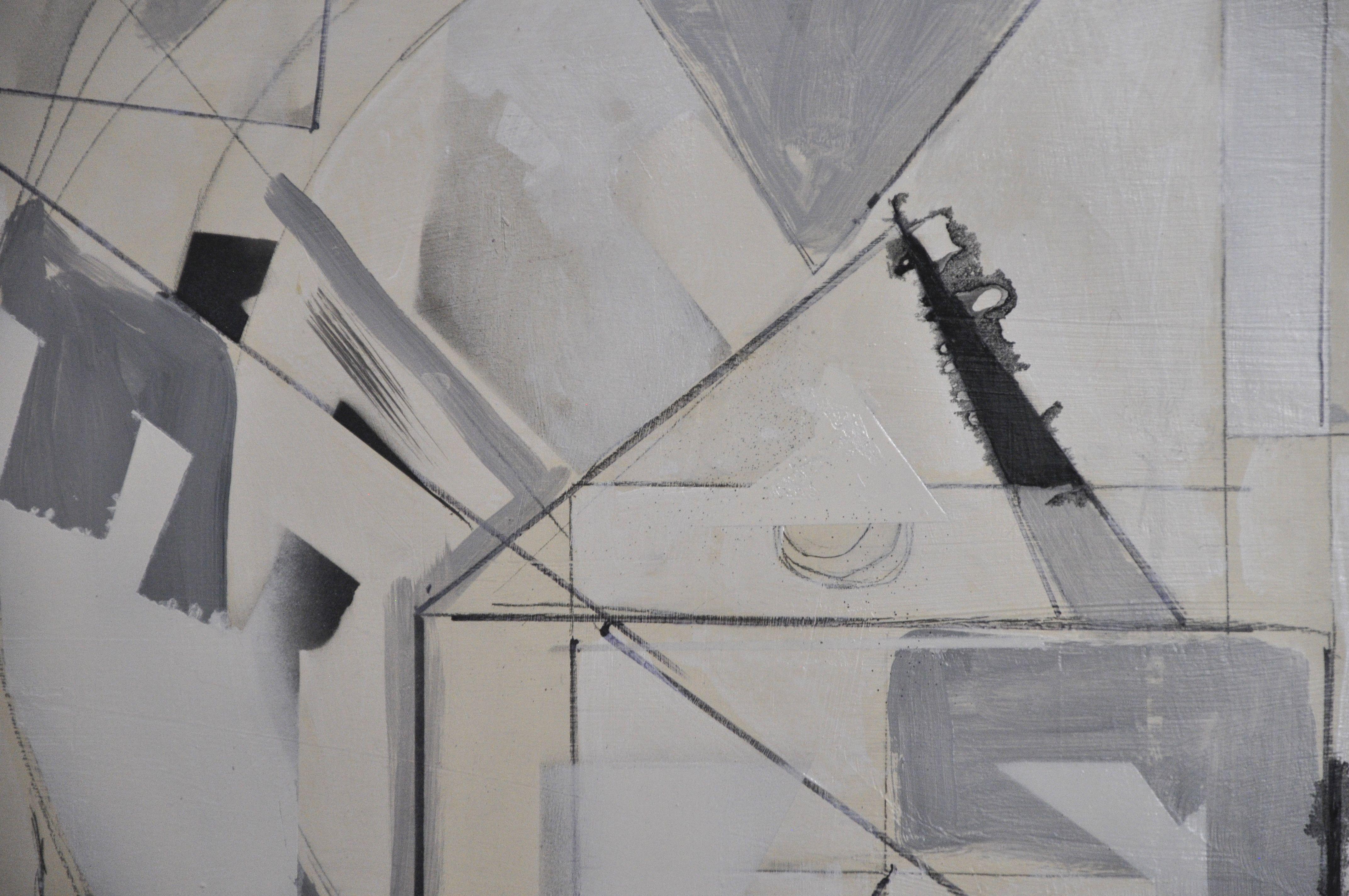 Scudo bianco, Pittura, Olio su pannello di Wood - Painting di Kevin Brewerton
