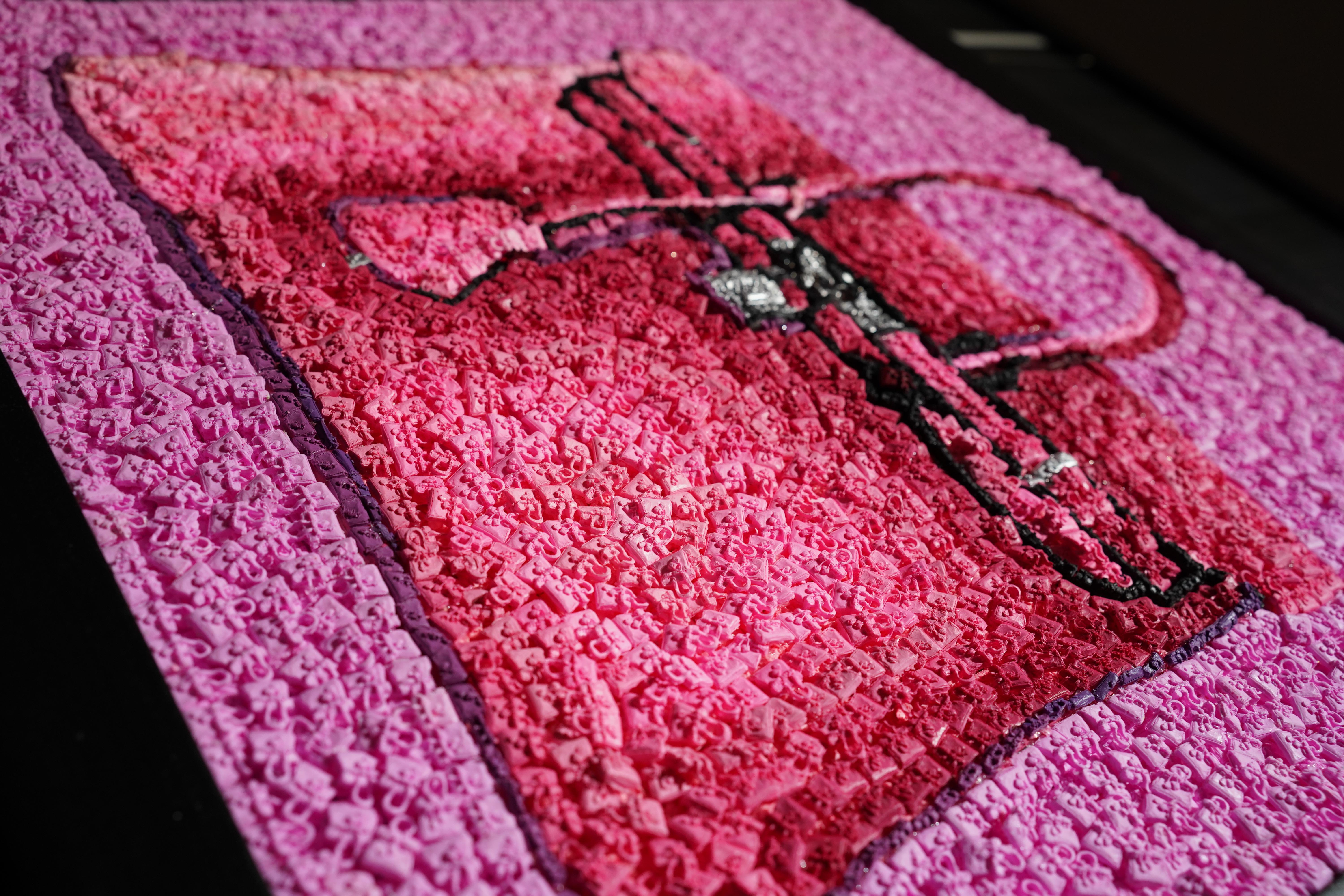 KEVIN CHAMPENY - Mosaïque H Tribute, Pink en vente 1