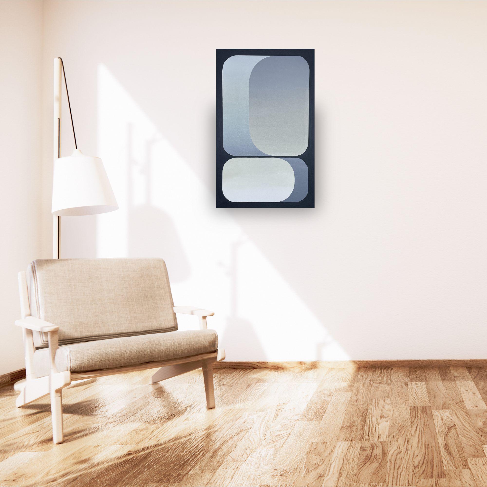 Esta excepcional obra de arte está actualmente expuesta y a la venta en la Galería de Arte Contemporáneo Signet y en Internet.

Rising es un evocador cuadro abstracto de Kevin Cross, en el que convergen tonos azules apagados para crear una