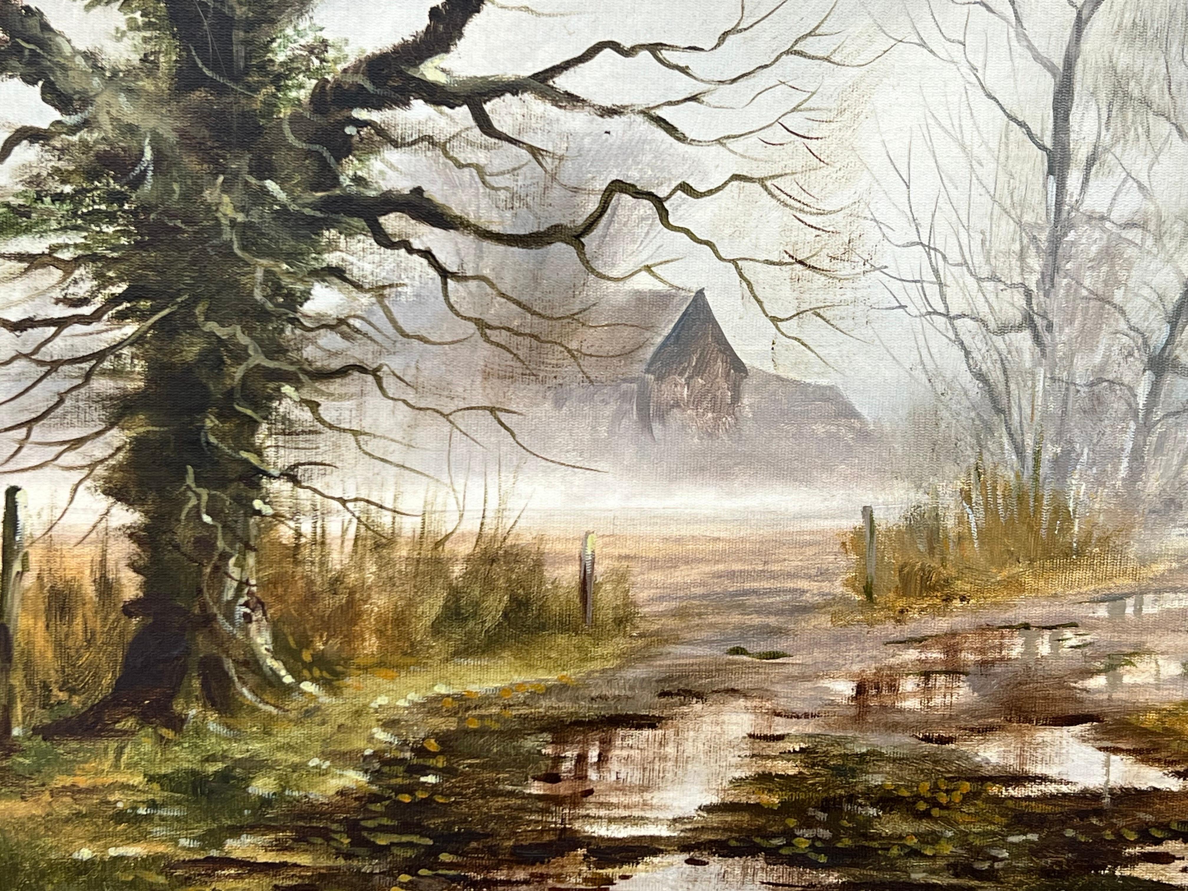 Lane's in inverno nel Suffolk, nella campagna inglese, di un artista britannico in vendita 5