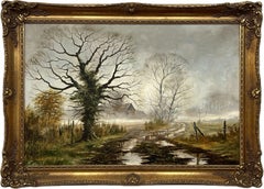 Farm Lane at Winter in Suffolk in the English Countryside by British Artist