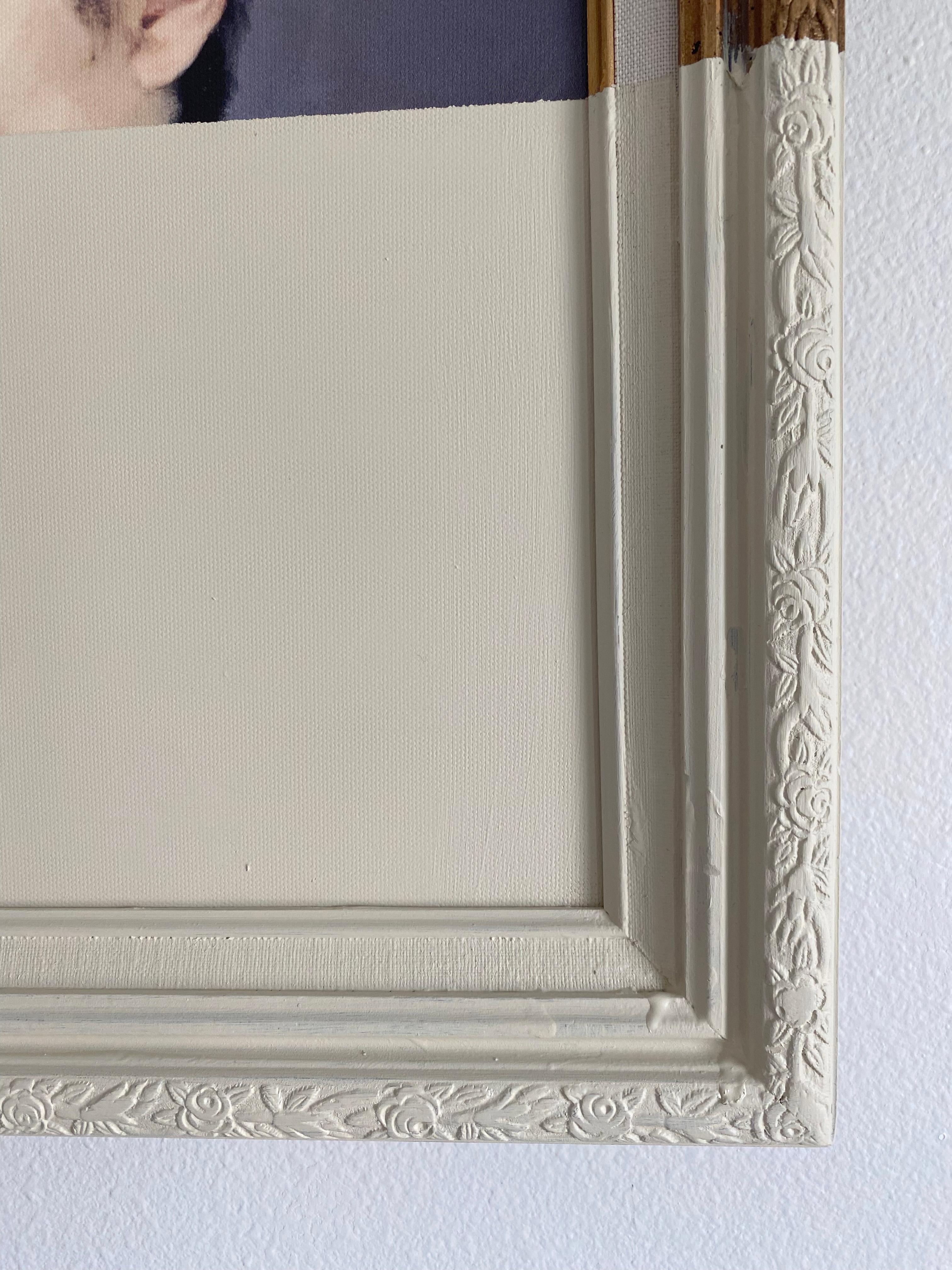 Belly - Ritratto dipinto su tela 11x14 con cornice dorata vintage. - Il mio lavoro si ispira alla bellezza che trovo nell'ordinario e nell'imperfetto; racconta una breve storia e lascia lo spettatore con un senso di meraviglia. Questo pezzo è stato