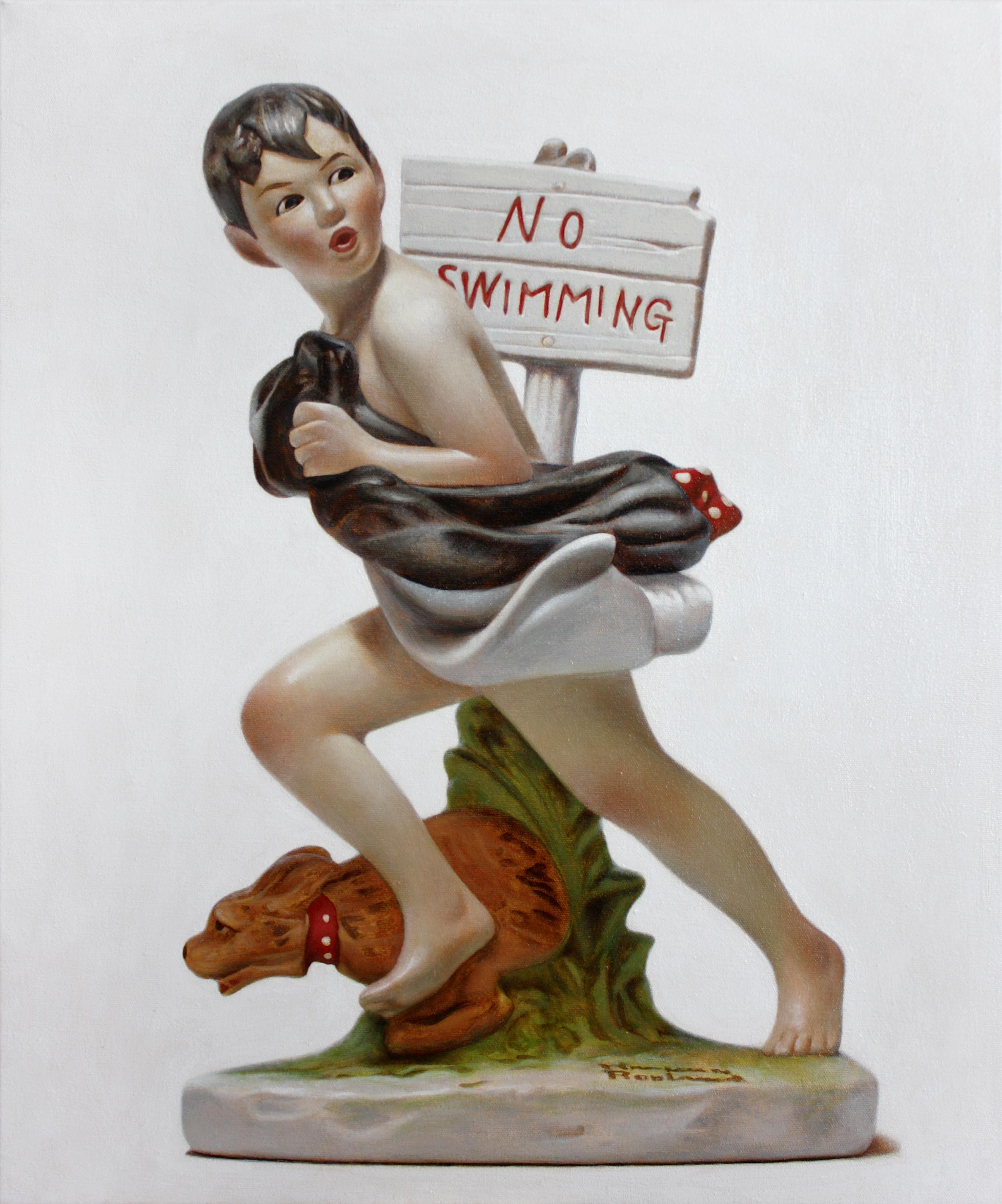 Kevin Frank Figurative Painting - No Swimming