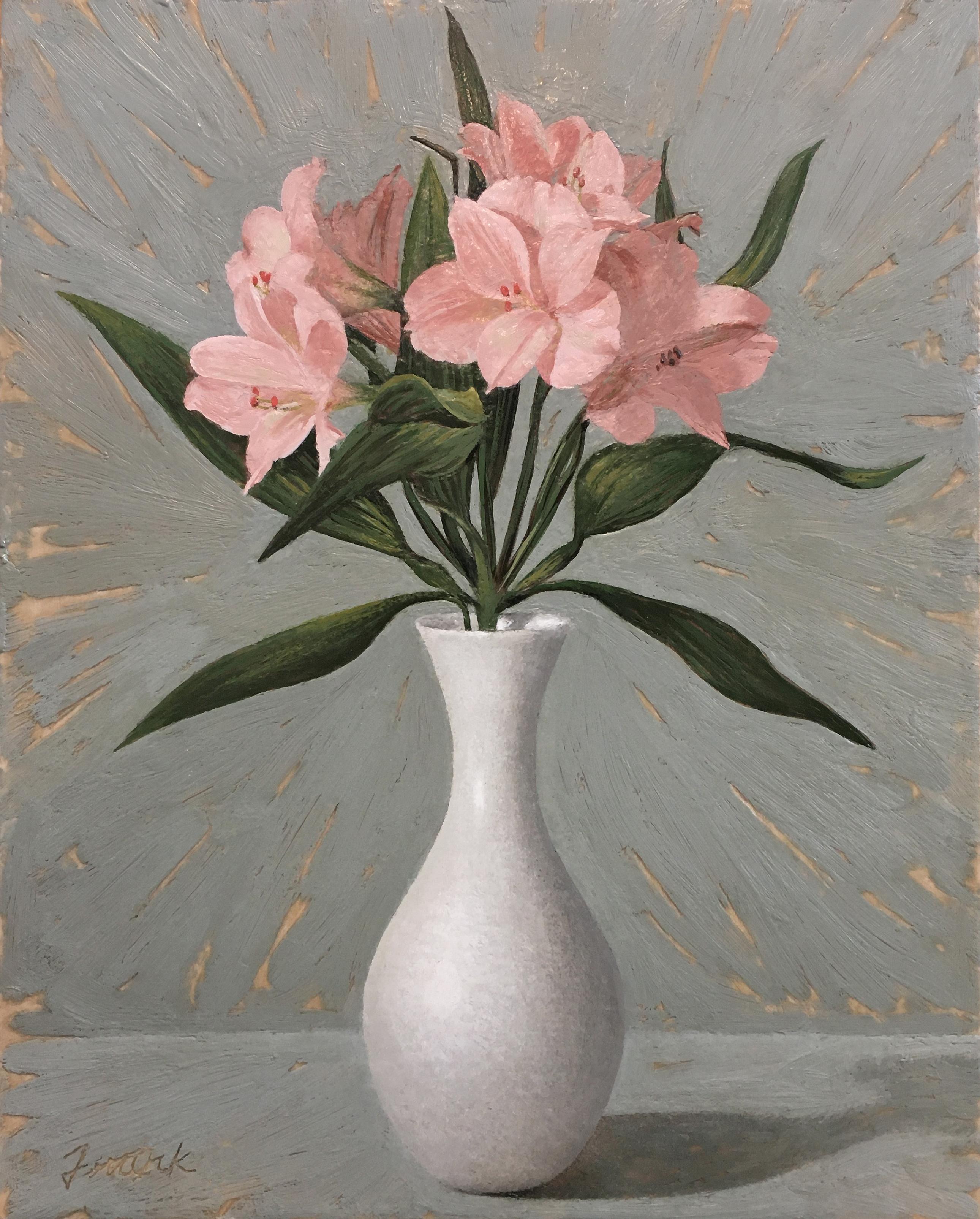 Kevin Frank Figurative Painting - Pink Flowers