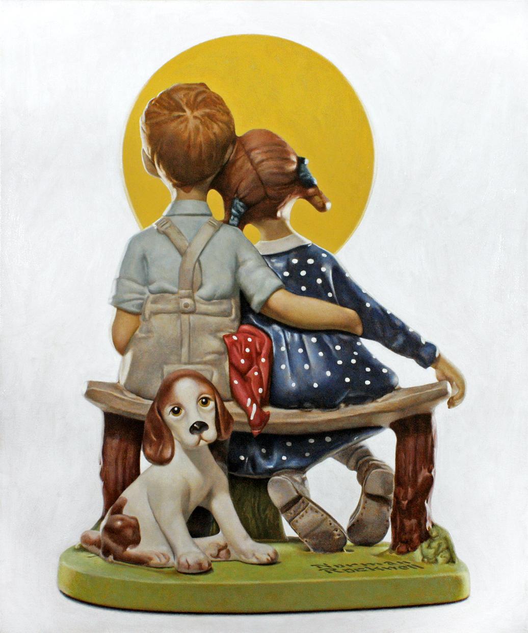 Kevin Frank Figurative Painting - Puppy Love