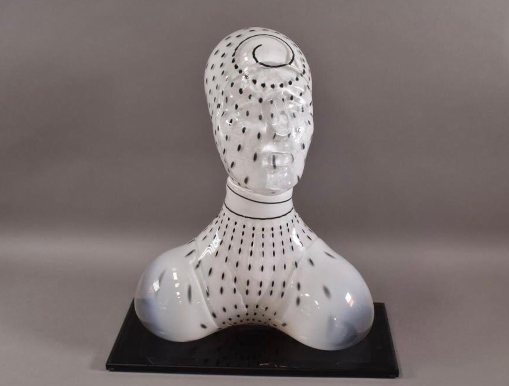 Kevin Fulton 1993 Art Glass Figural Bust For Sale 8