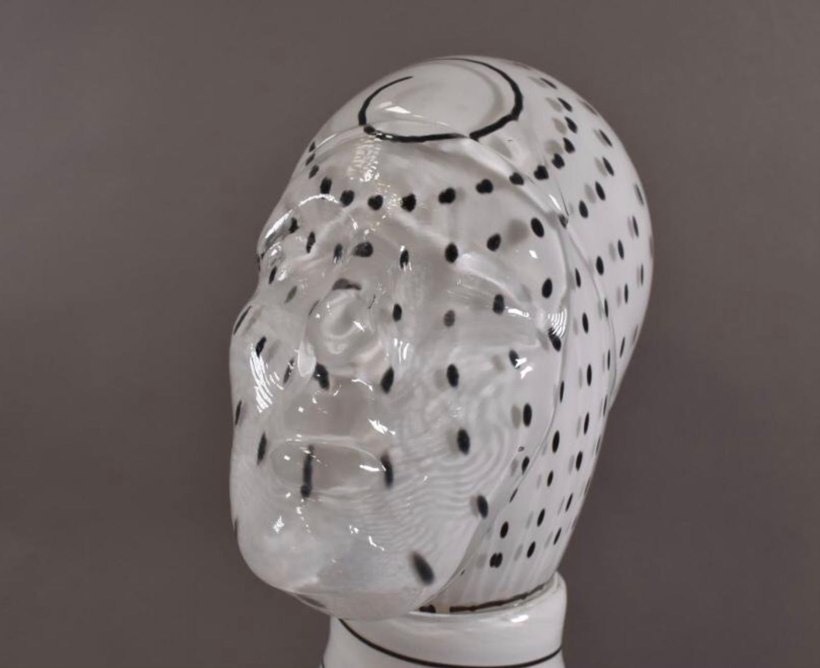 Kevin Fulton 1993 Art Glass Figural Bust For Sale 10
