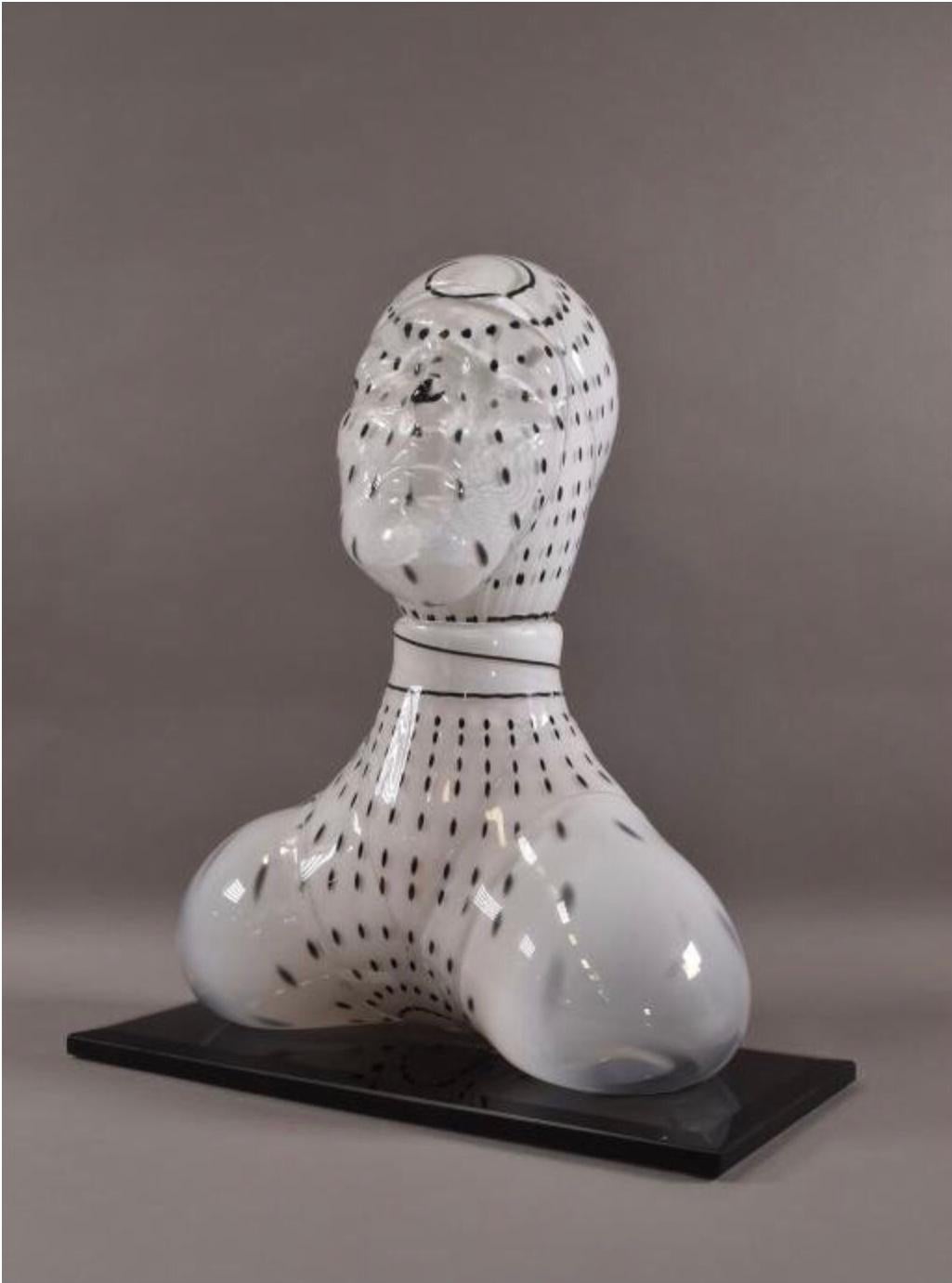 Kevin Fulton 1993 Art Glass Figural Bust For Sale 11