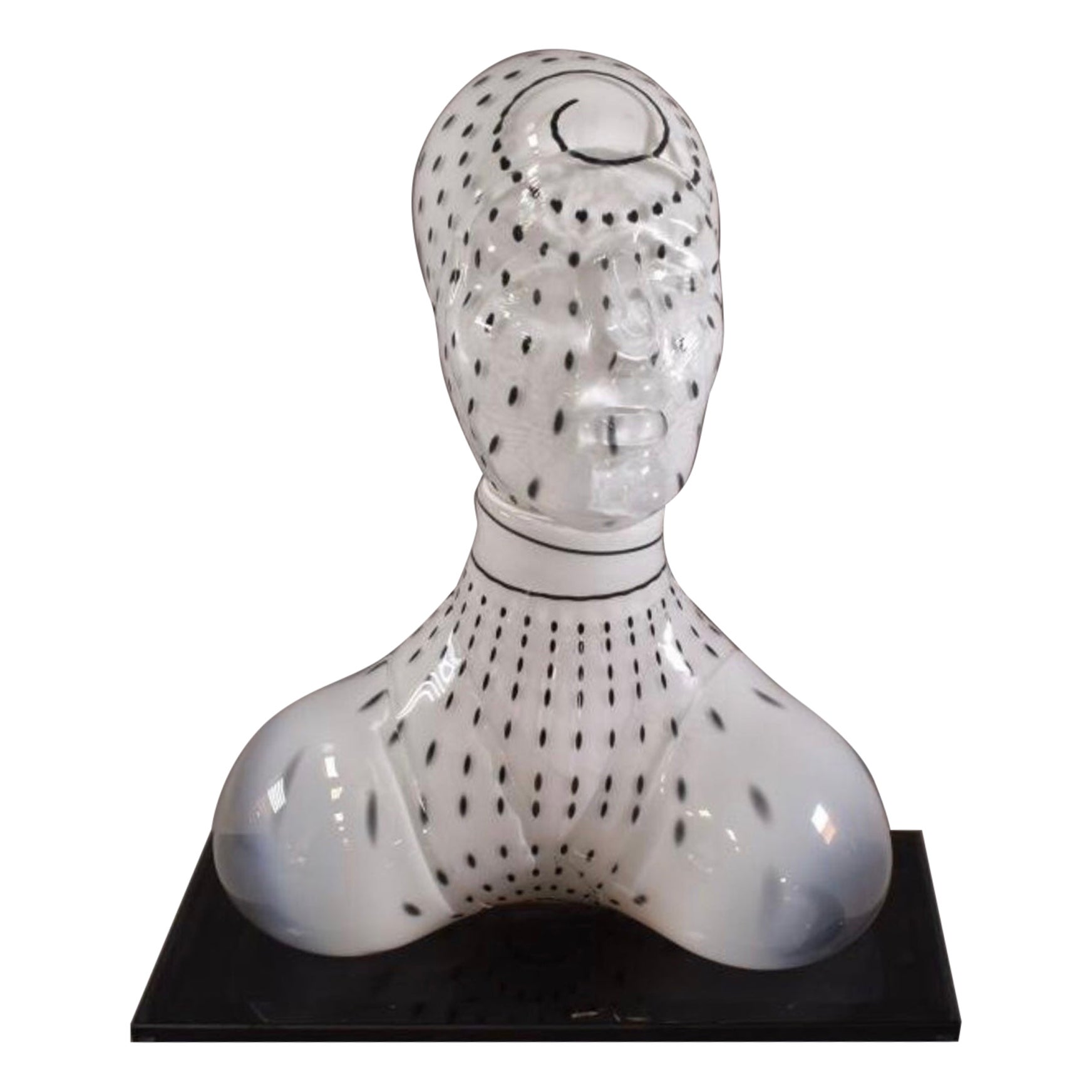 Kevin Fulton 1993 Art Glass Figural Bust