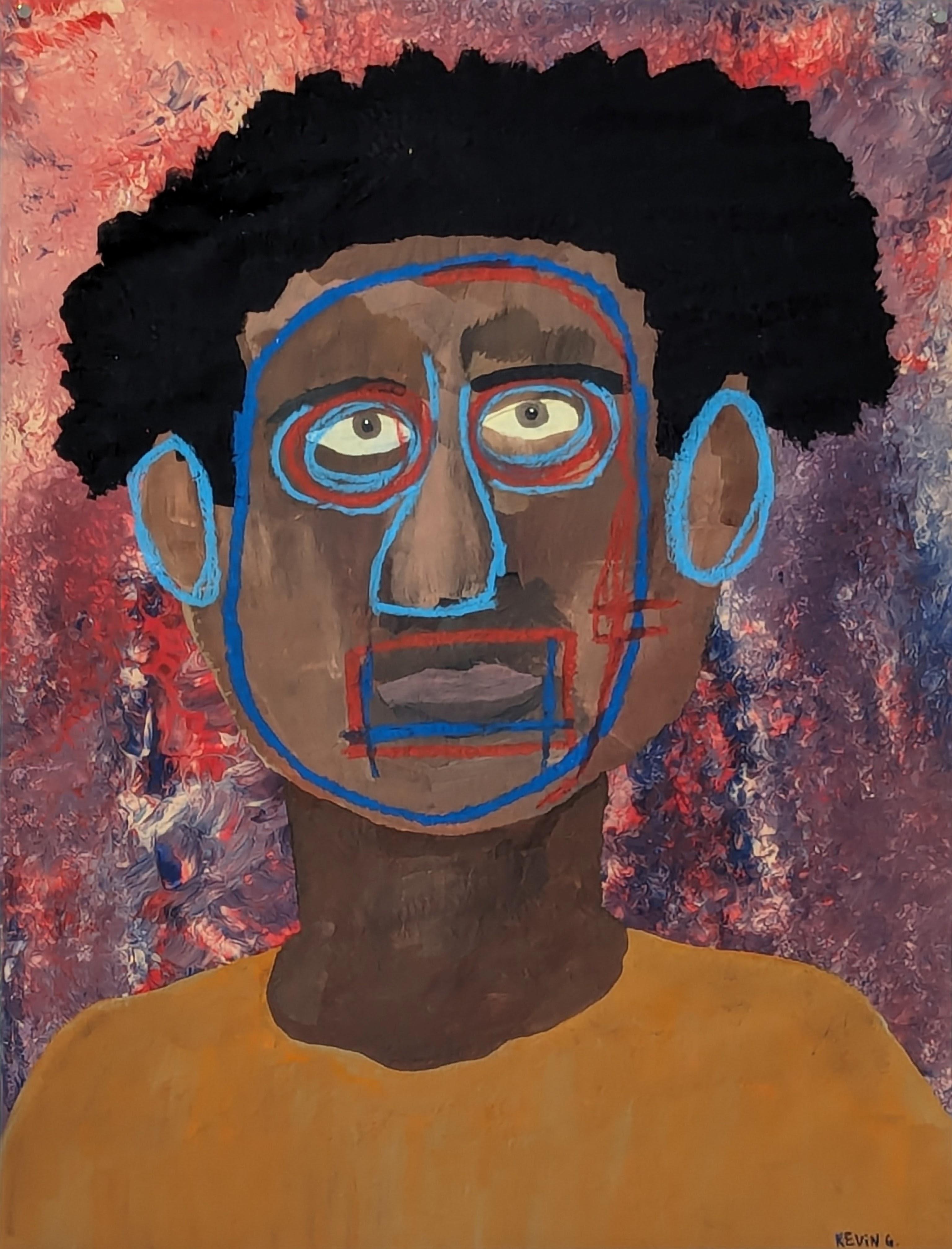 Portrait Painting Kevin Gilmore - "The Lonely Family : Thomas" Contemporary Outsider Art Figurative Painting