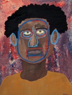 "The Lonely Family : Thomas" Contemporary Outsider Art Figurative Painting