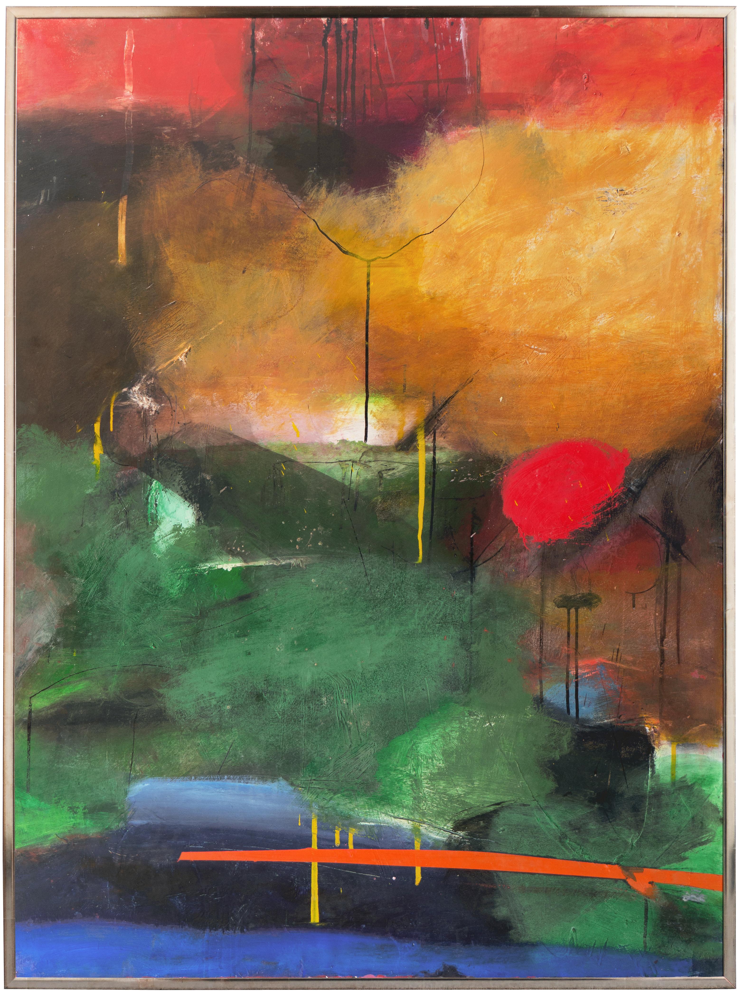 Large Bay Area Oil 'Abstract in Green and Gold', San Francisco Art Institute 3