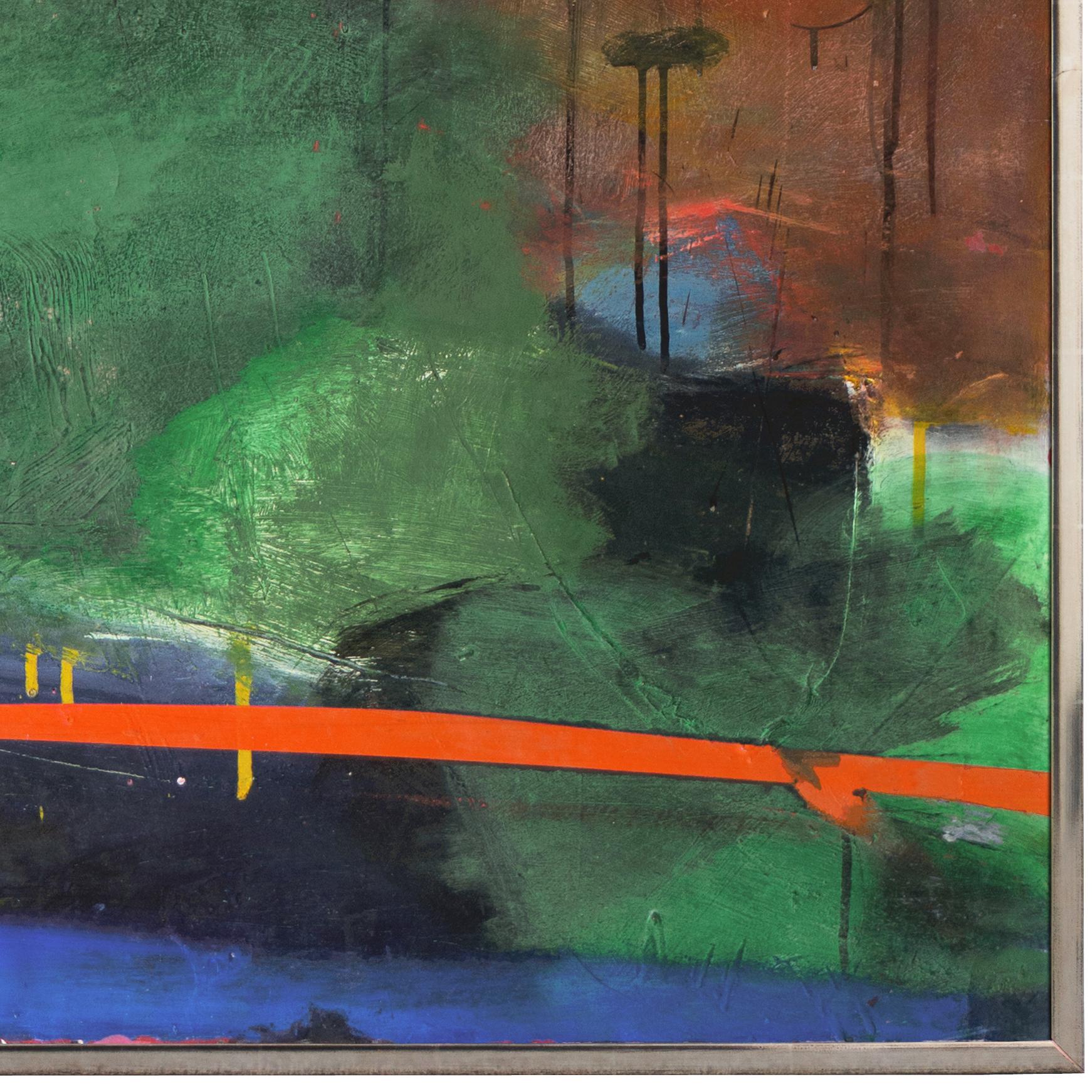 Large Bay Area Oil 'Abstract in Green and Gold', San Francisco Art Institute 4