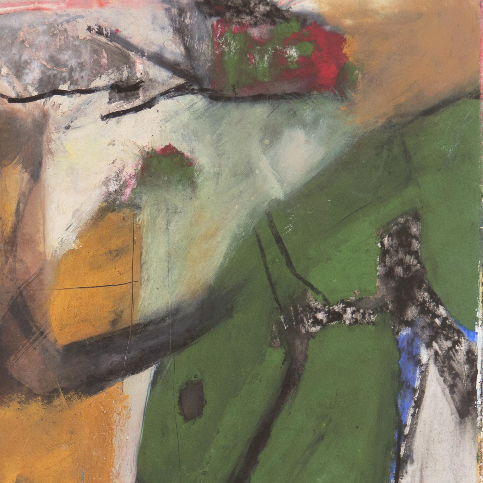 'Hommage à Chagall', Large Bay Area Abstract Oil, San Francisco Art Institute - Gray Abstract Painting by Kevin Keaney